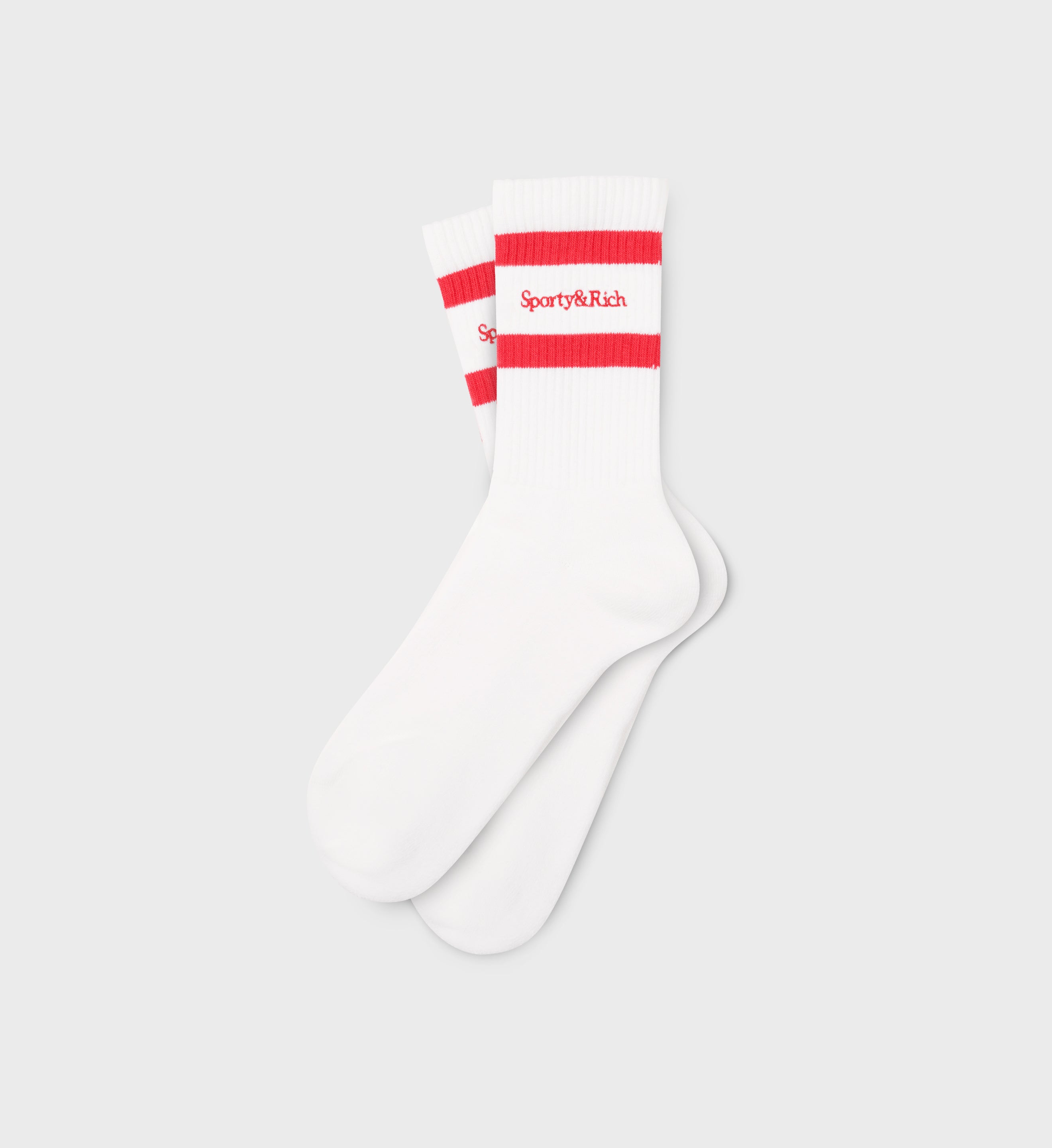 SERIF LOGO SOCKS WHITE/RED