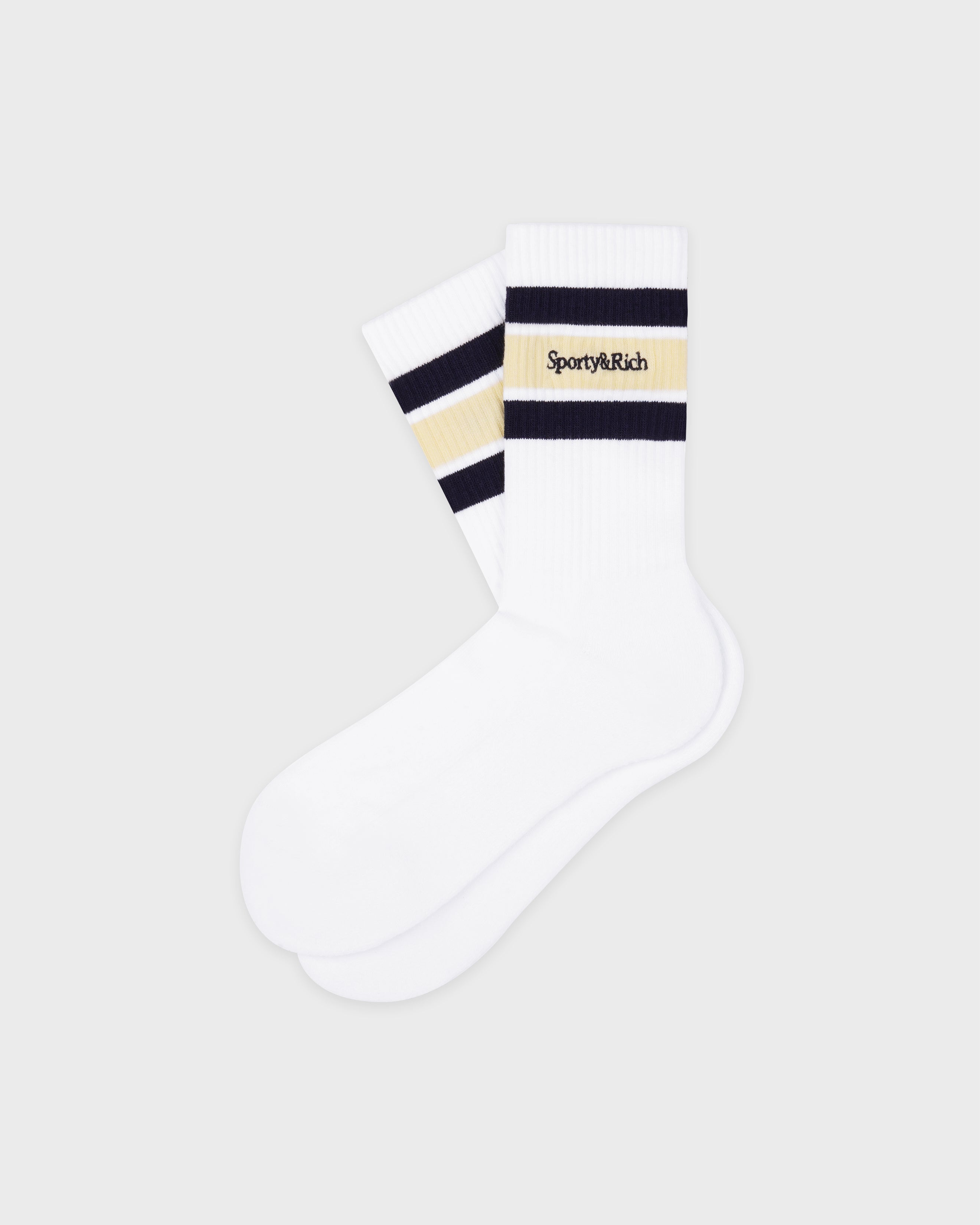 SERIF LOGO SOCKS WHITE/NAVY/ALMOND