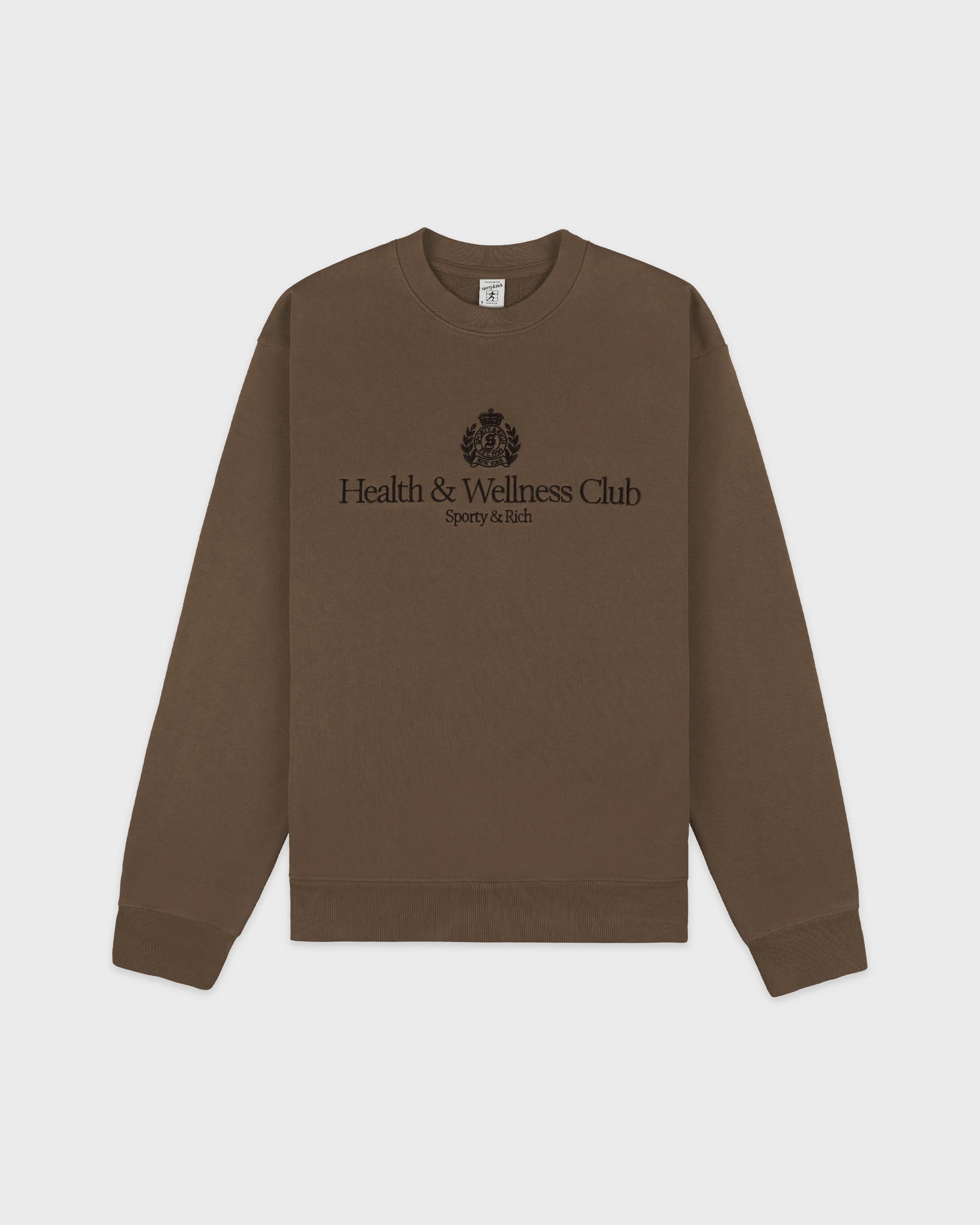 H&W CREST EMBROIDERED CREWNECK - SAND