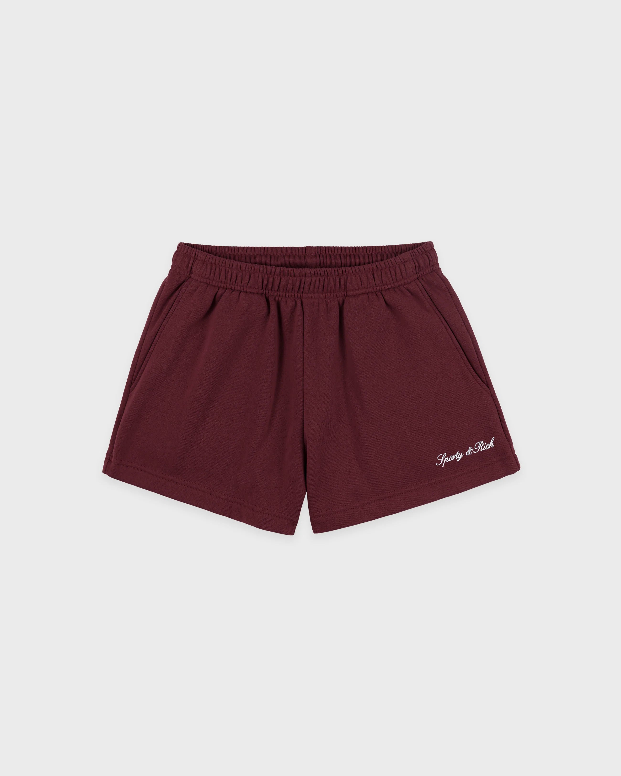 SYRACUSE EBROIDERED DISCO SHORT IN BORDEAUX