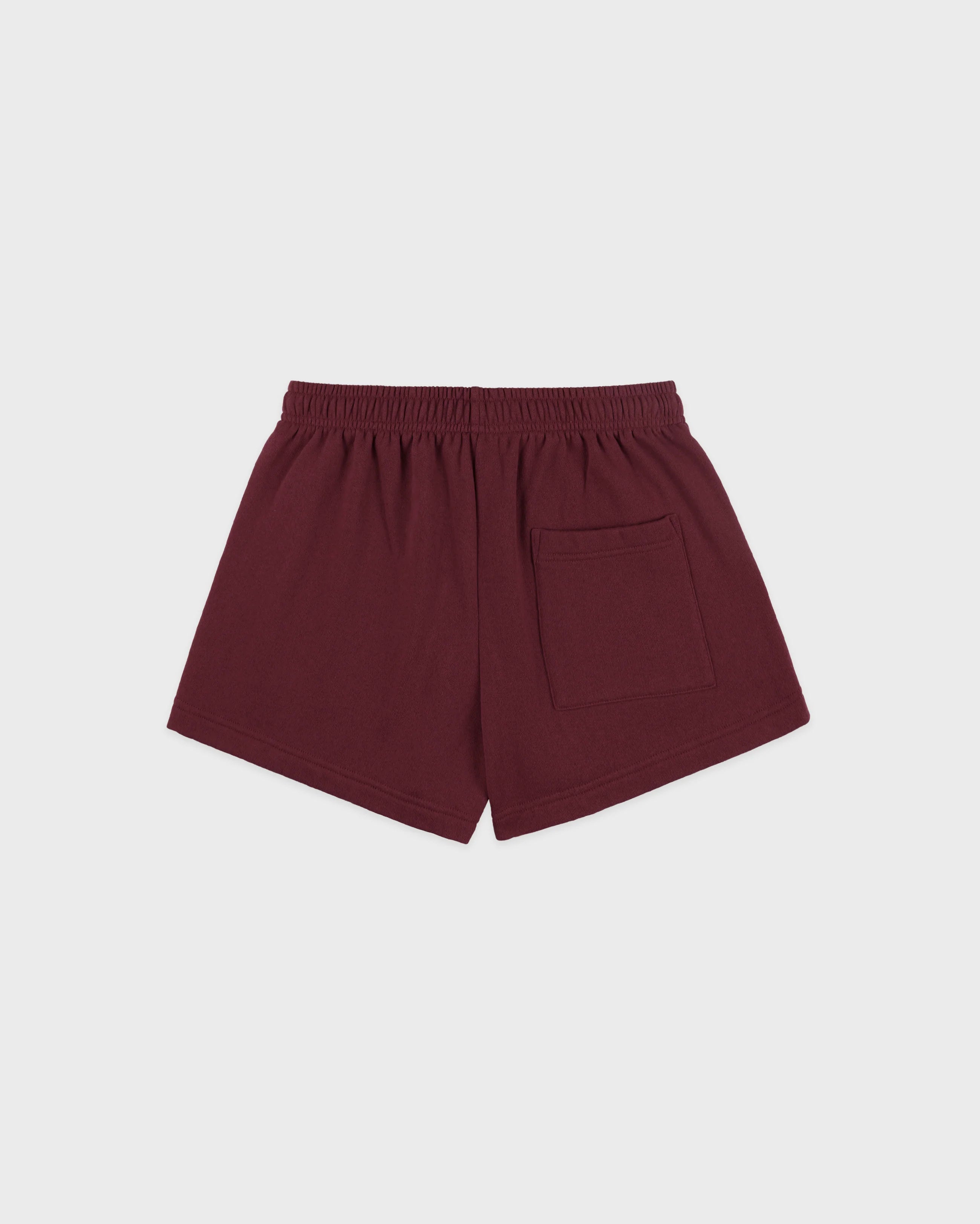 SYRACUSE EBROIDERED DISCO SHORT IN BORDEAUX
