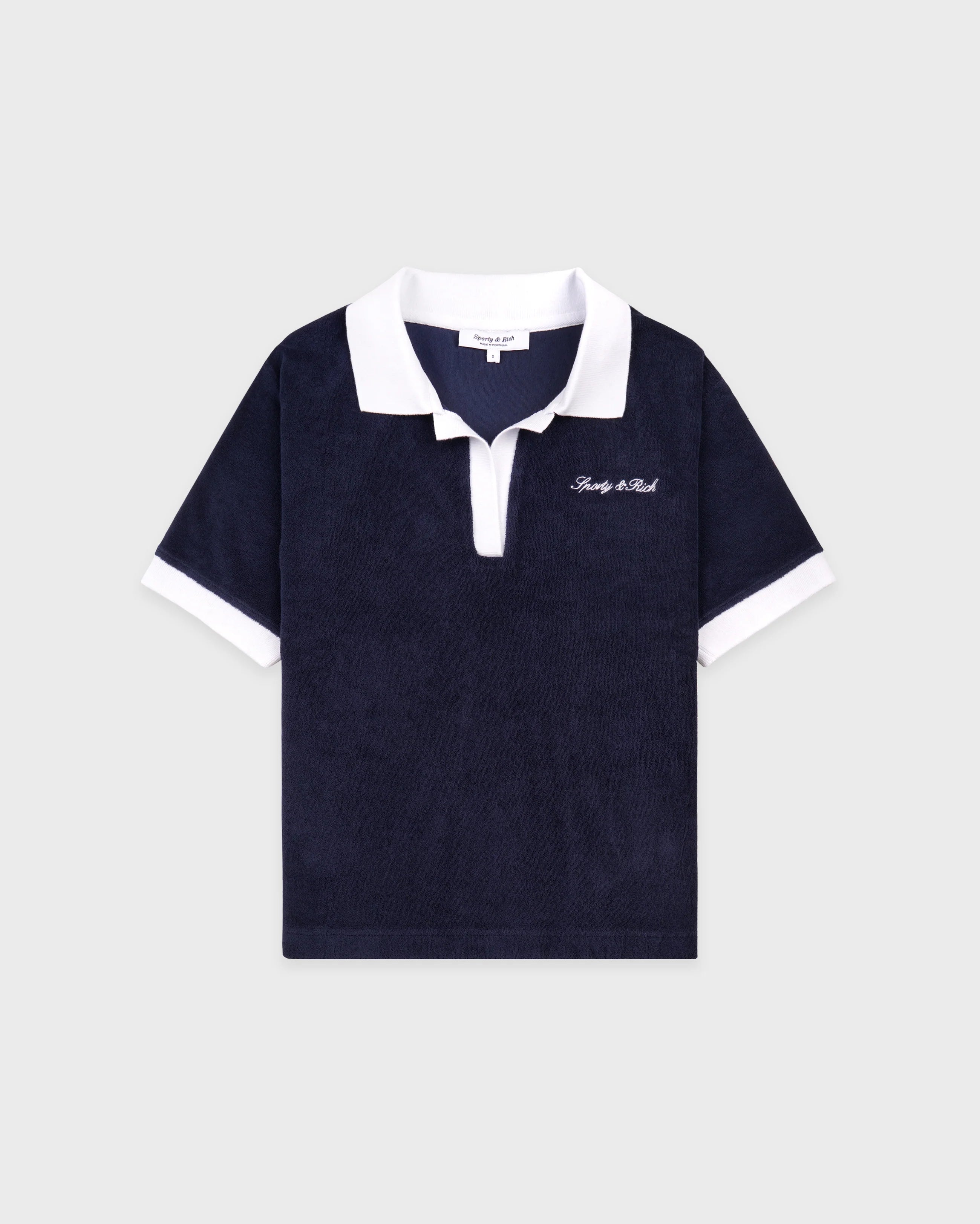 SIGNATURE LOGO TERRY POLO DARK NAVY/WHITE