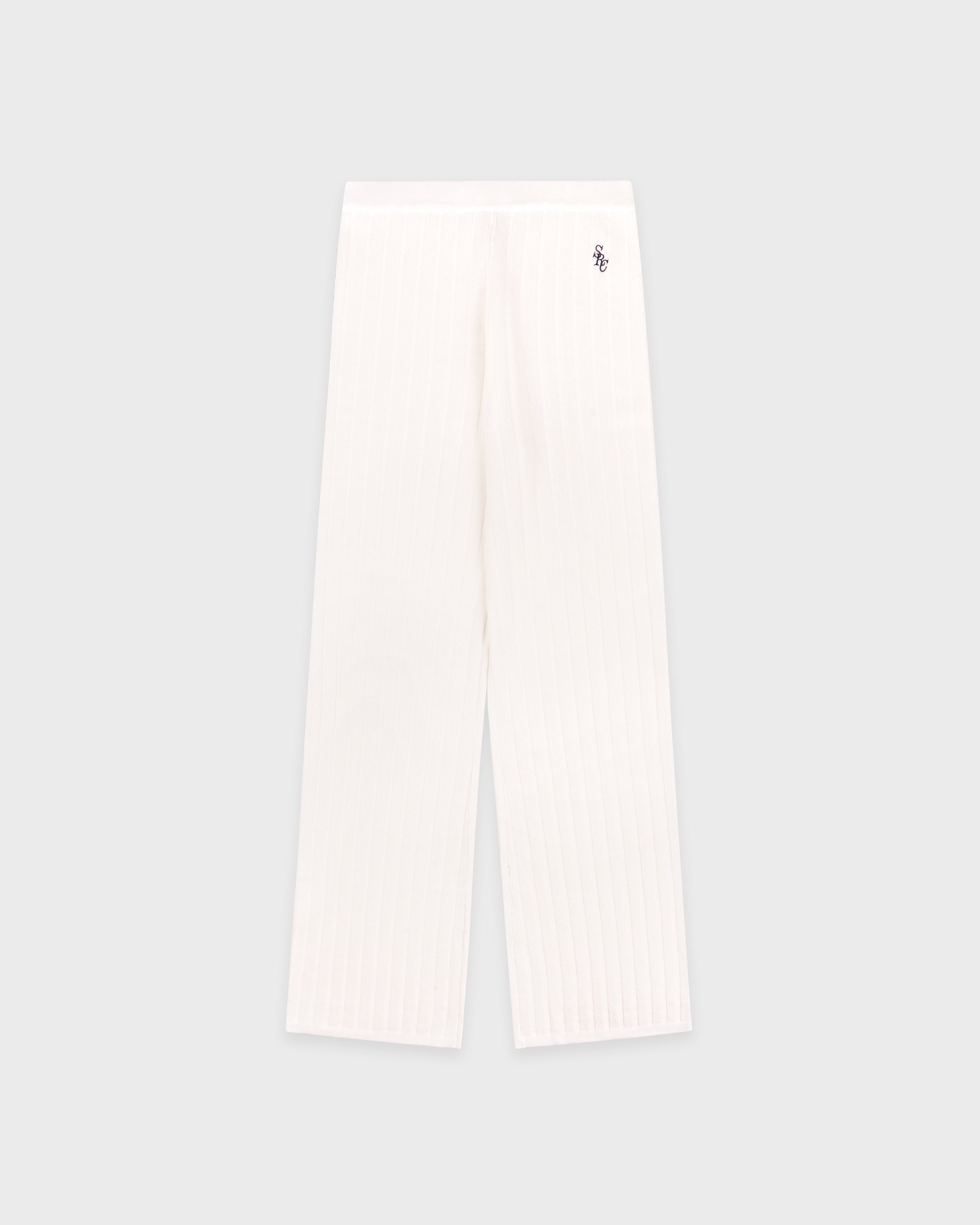 SRC RIBBED TROUSERS - ECRU/NAVY