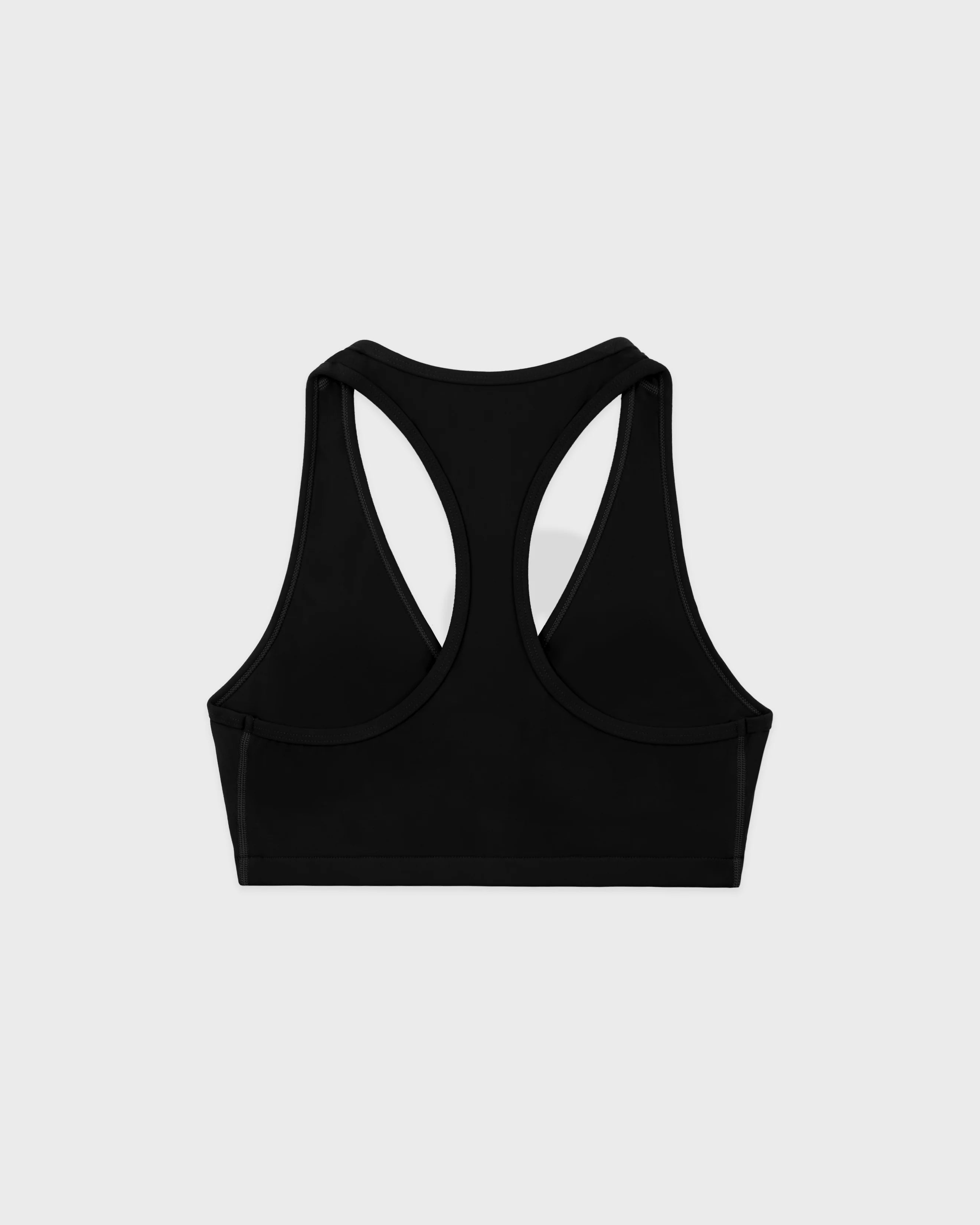 SIGNATURE LOGO V-NECK SPORTS BRA - BLACK