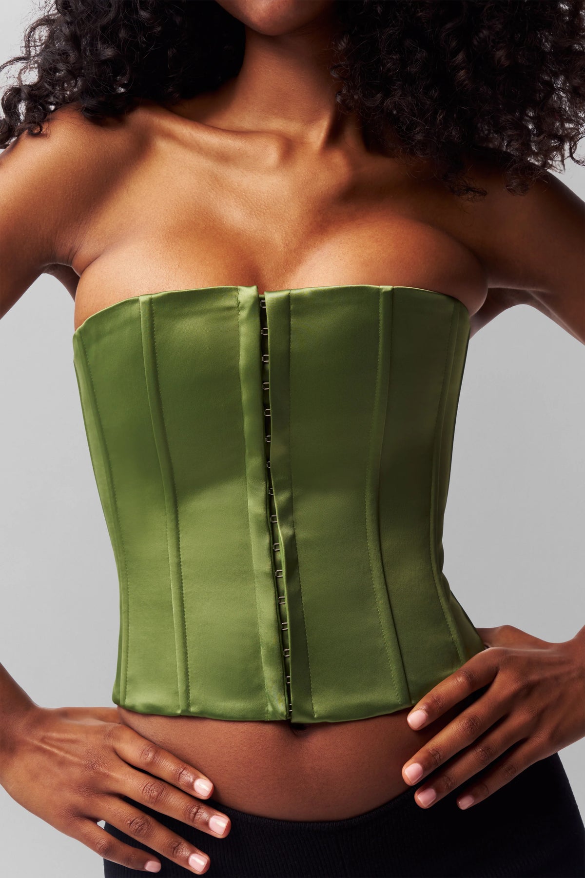 SATIN CORSET IN JARDIN