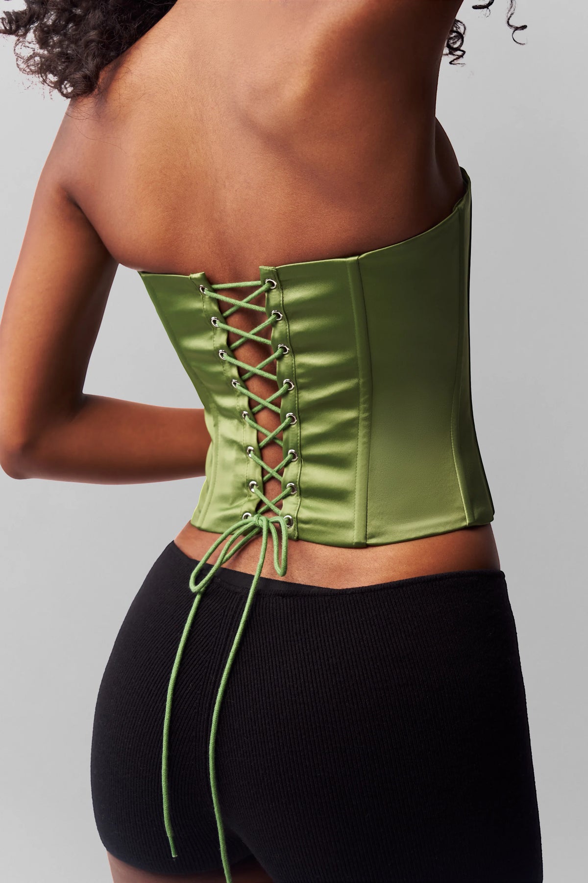 SATIN CORSET IN JARDIN