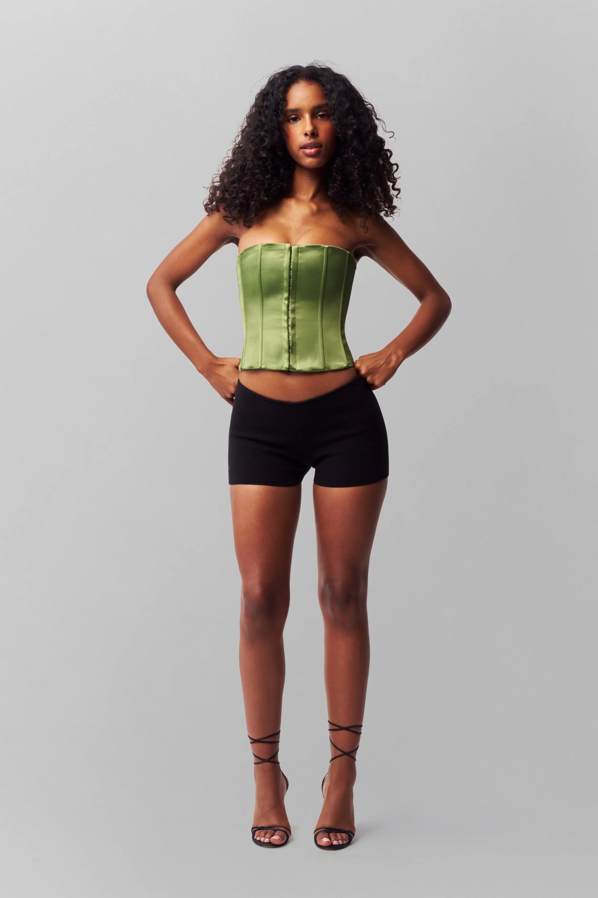 SATIN CORSET IN JARDIN