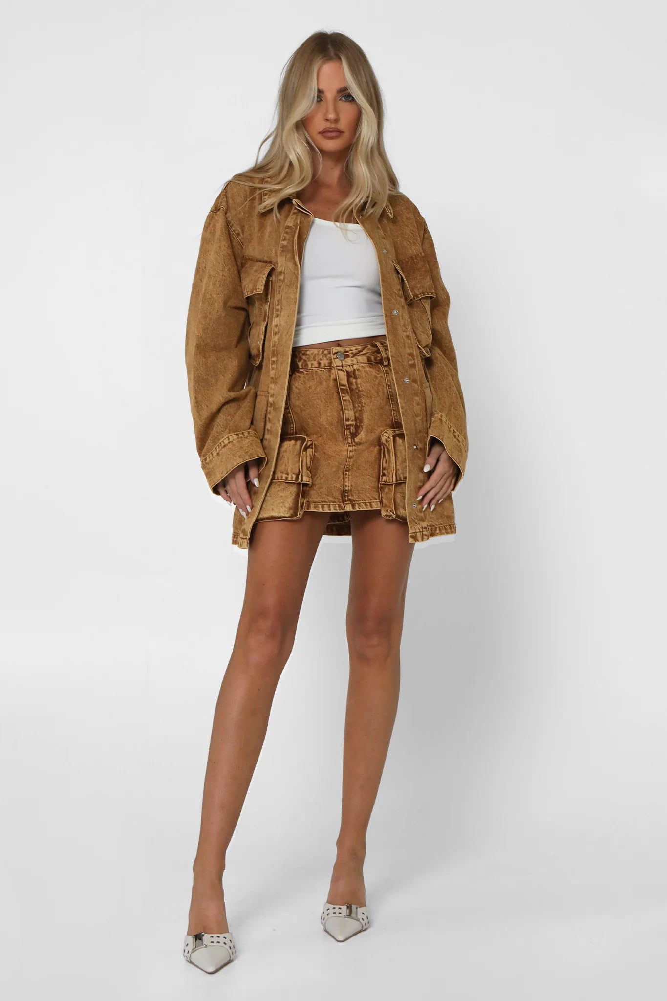 TATE JACKET IN ACID BROWN