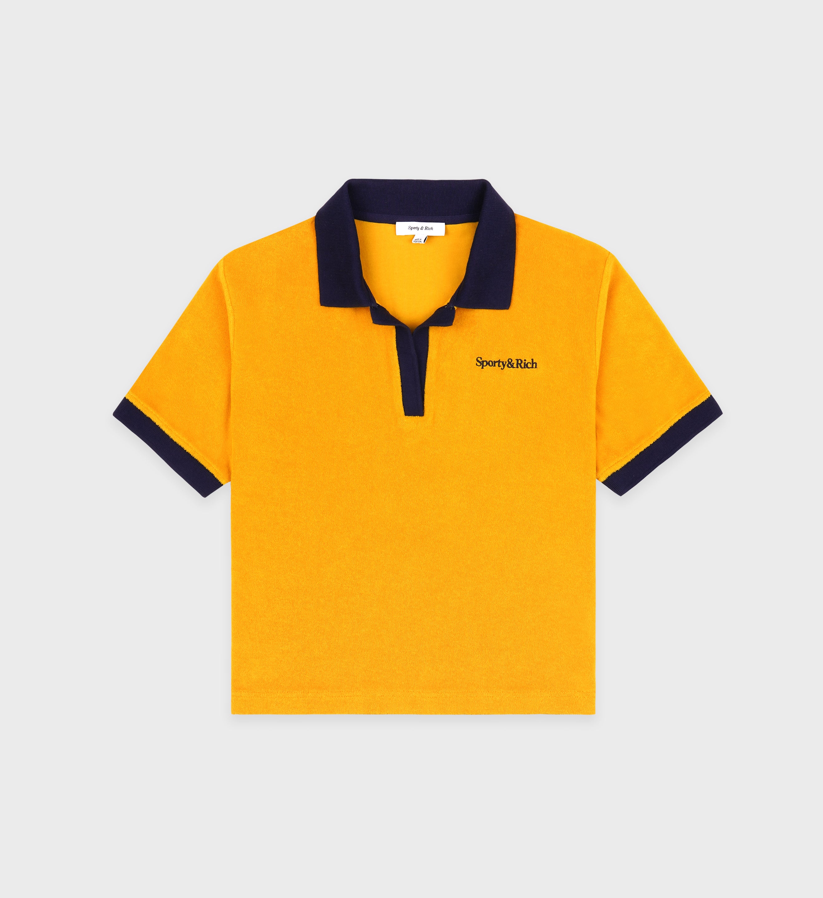 SERIF LOGO TERRY POLO GOLD/ NAVY