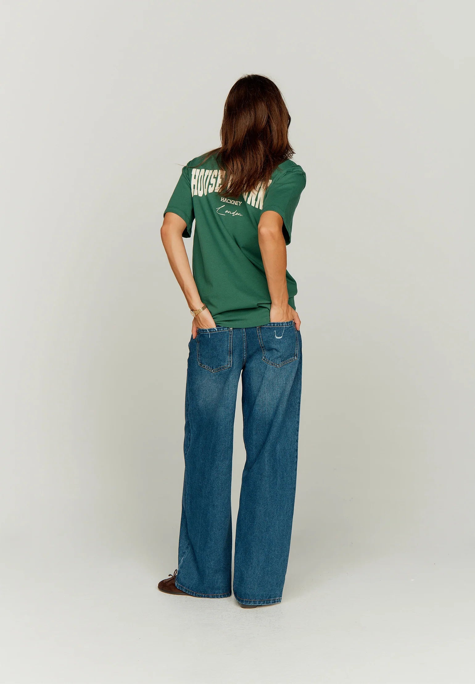 HACKNEY' LOGO TEE IN PINE GREEN