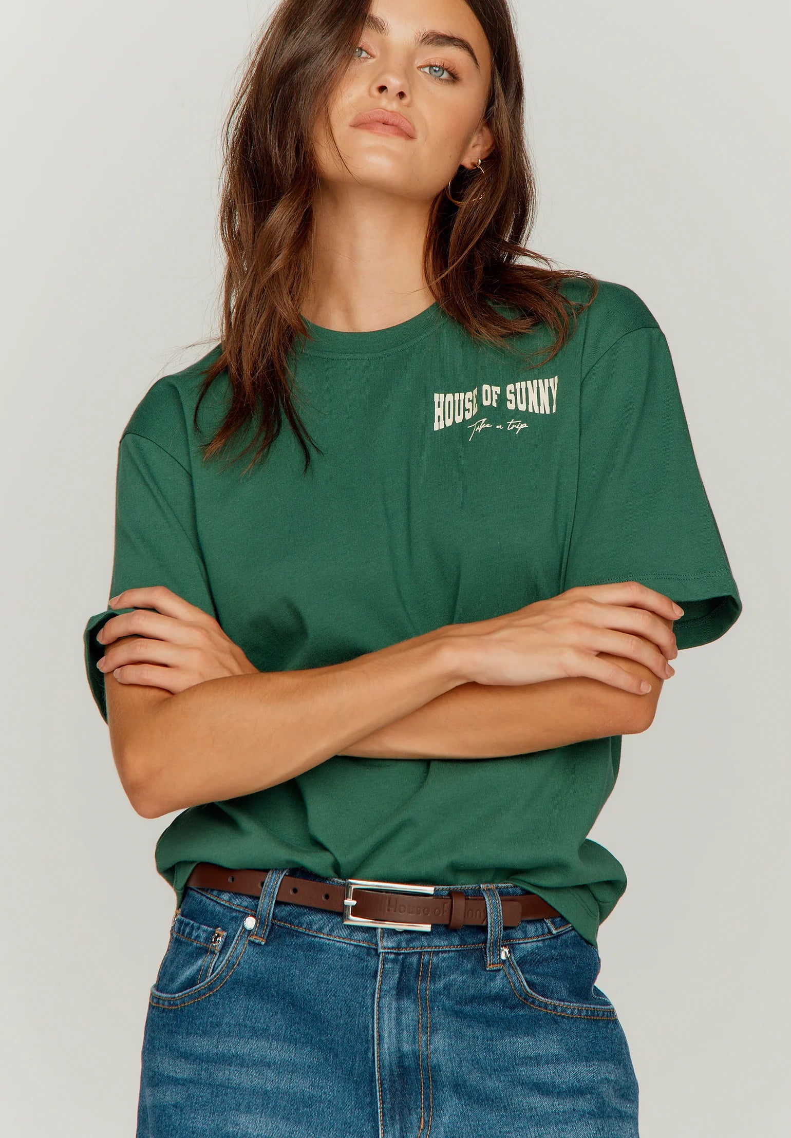 HACKNEY' LOGO TEE IN PINE GREEN
