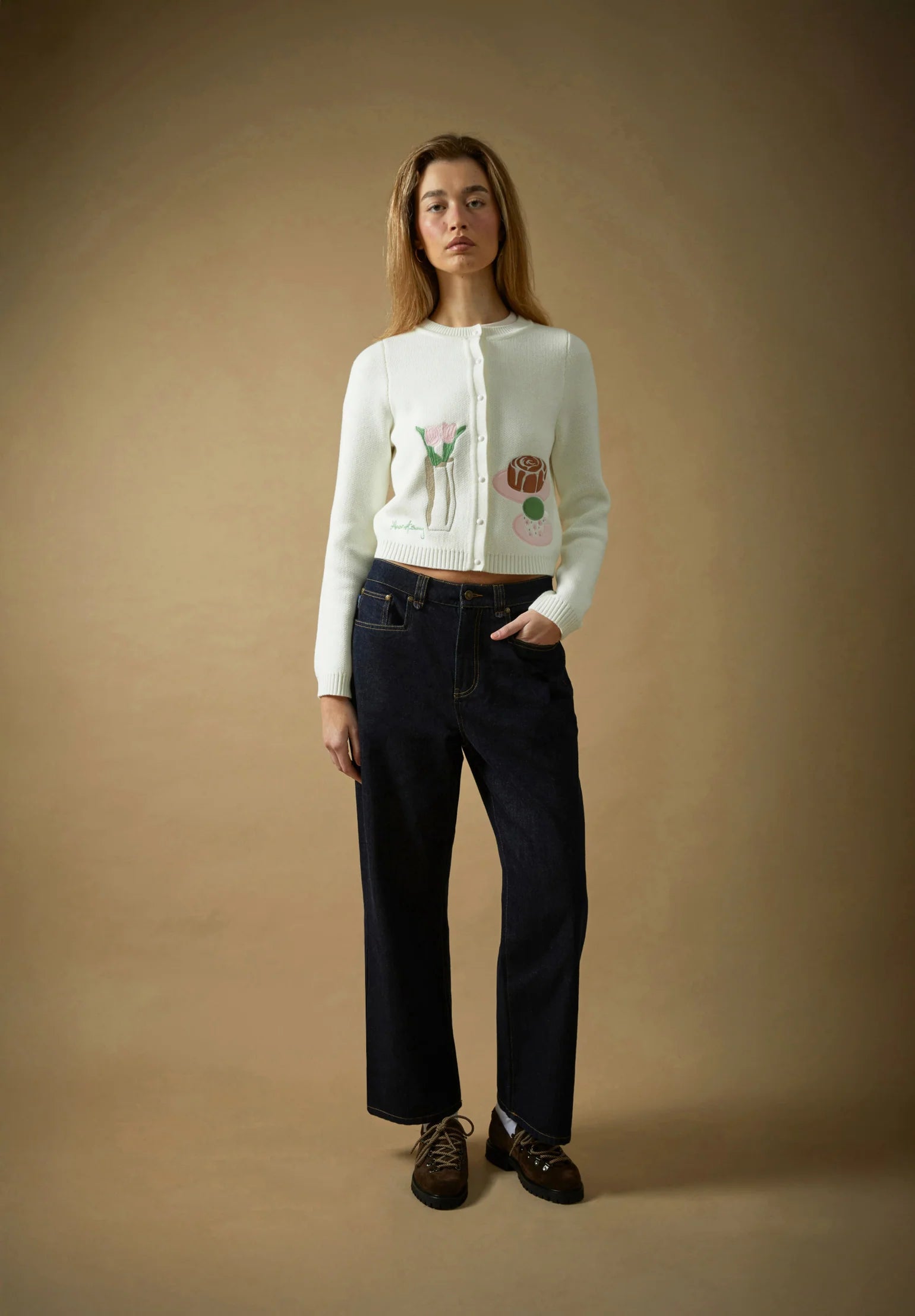 MATCHA-ING MY MOOD CARDIGAN IN MILK