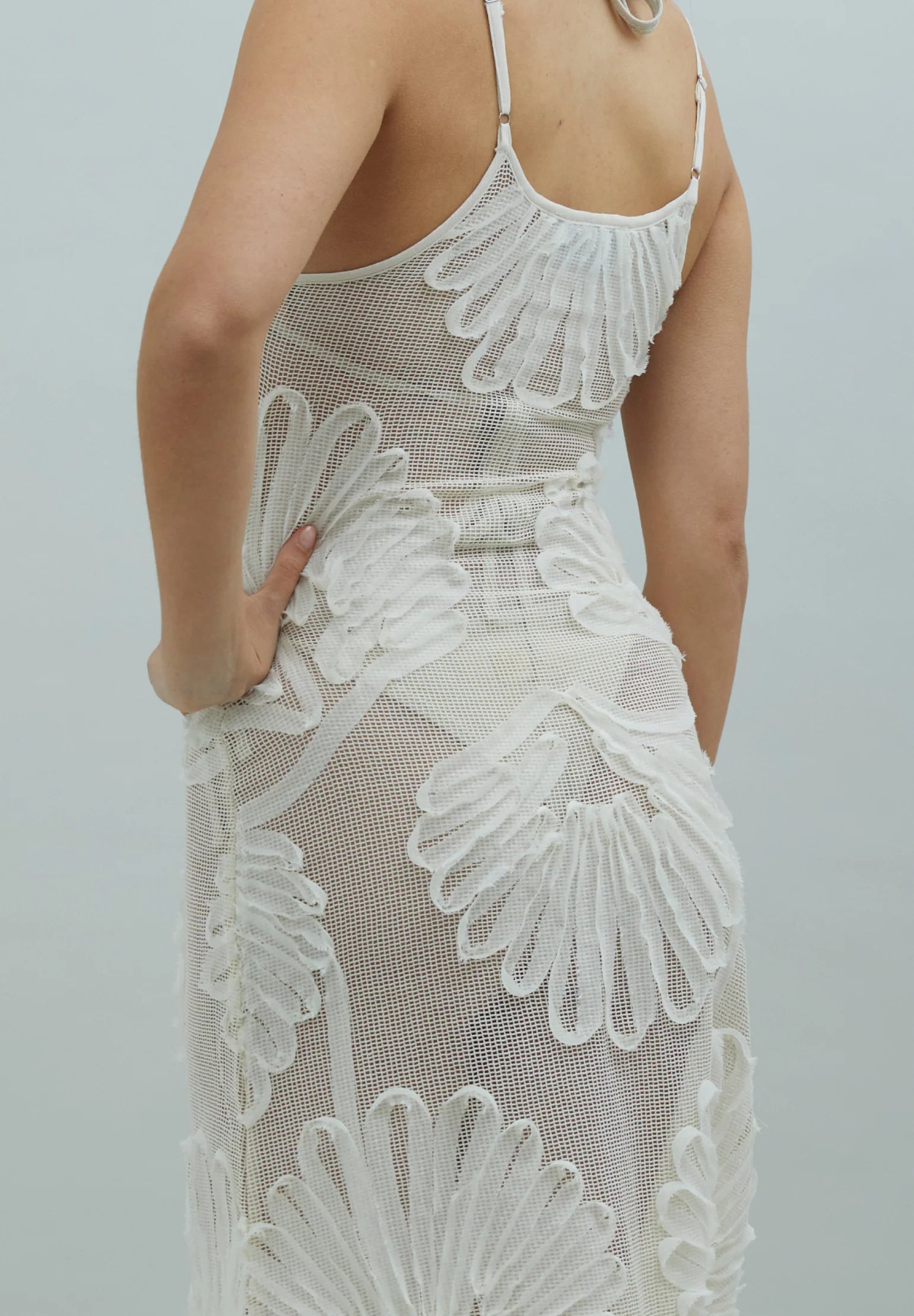 SEASHELLS APPLIQUE DRESS IN IVORY