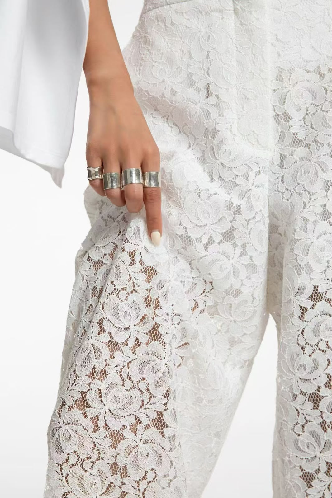ALF LACE PANTS IN WHITE