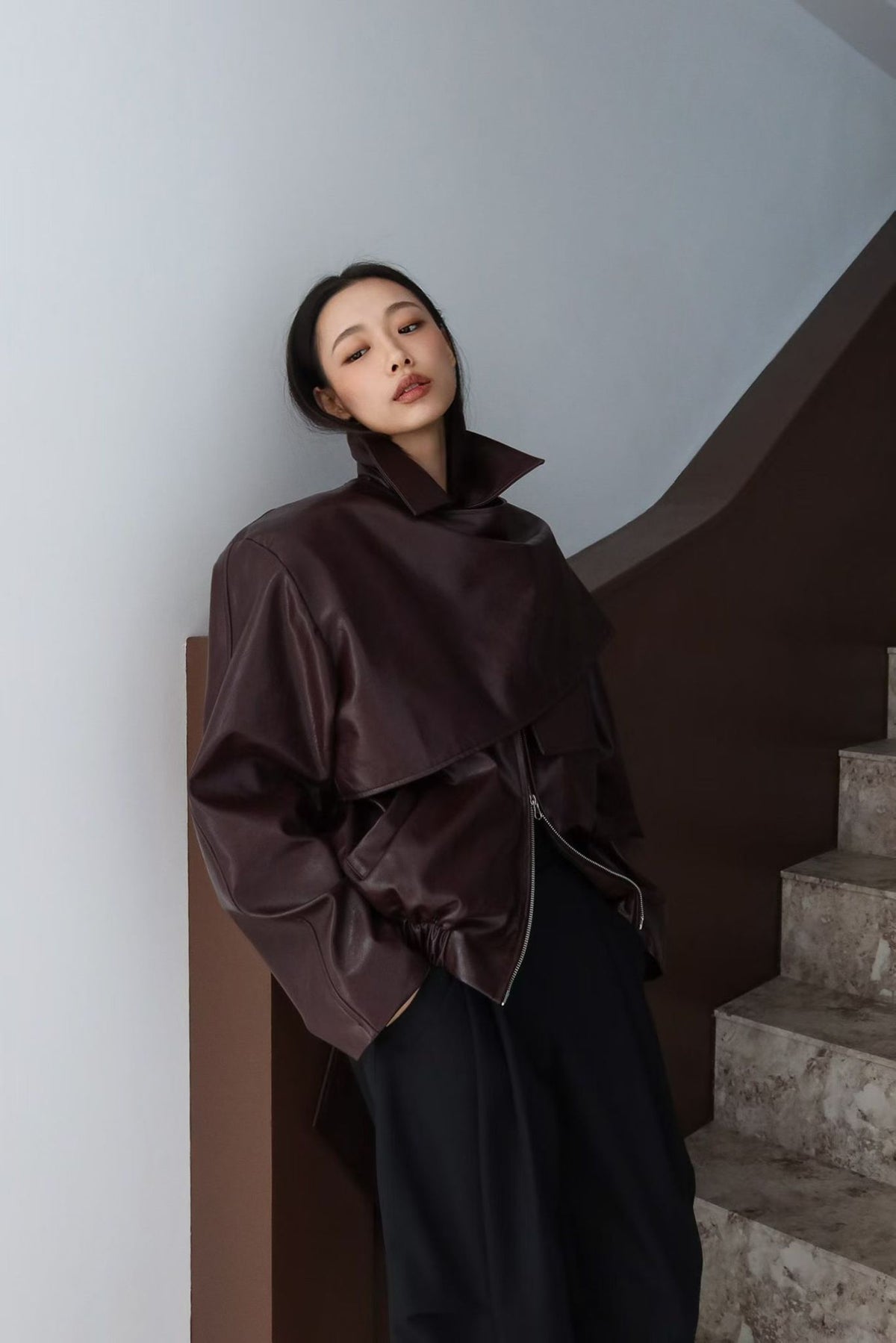 PRAGA JACKET IN BURGUNDY