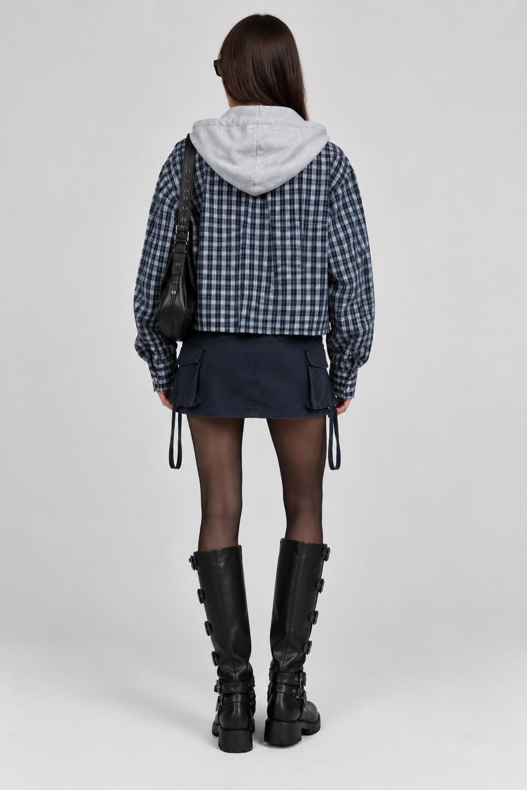 HOODED SHIRT IN NAVY
