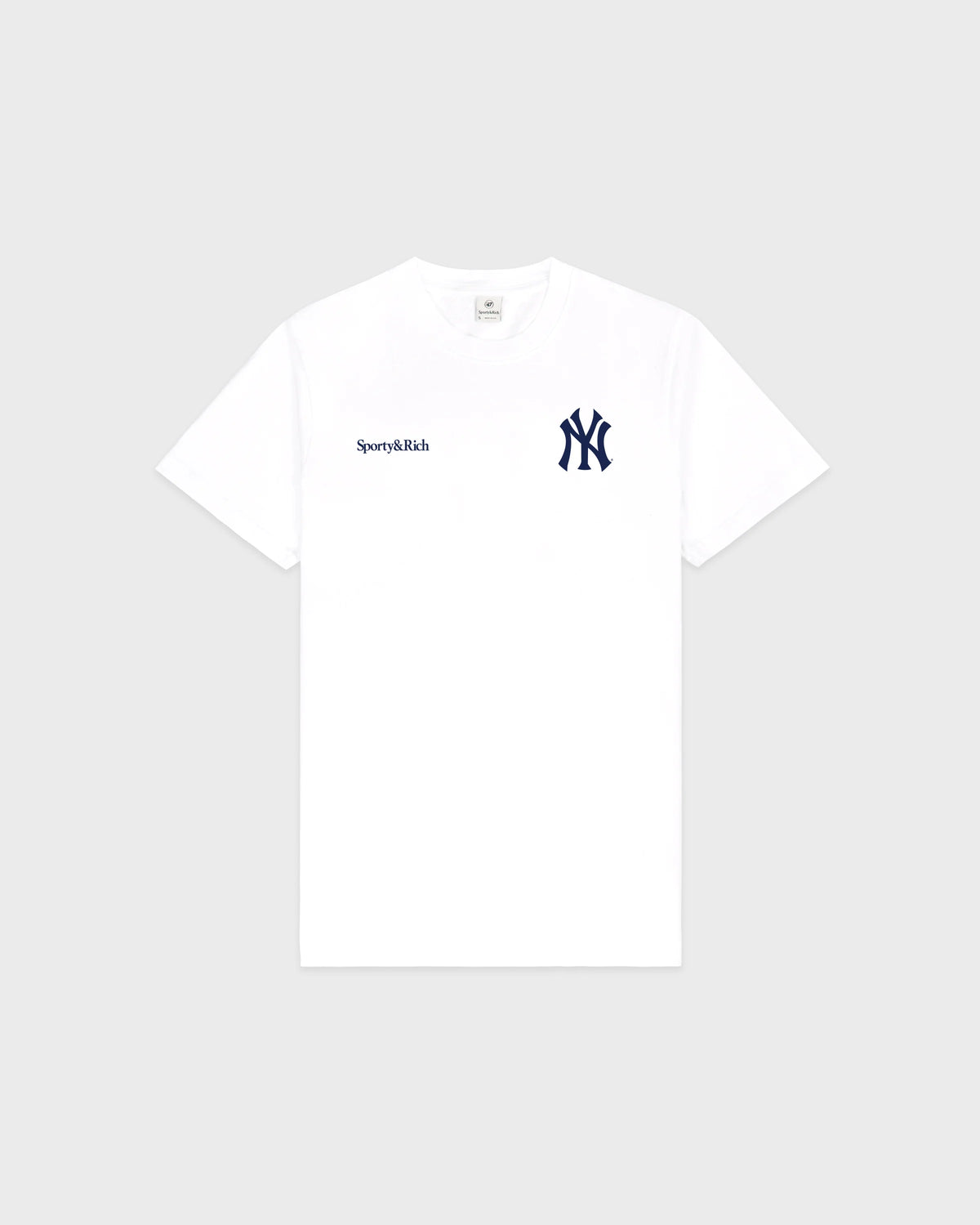 YANKEES ARCH T-SHIRT IN WHITE/DARK NAVY