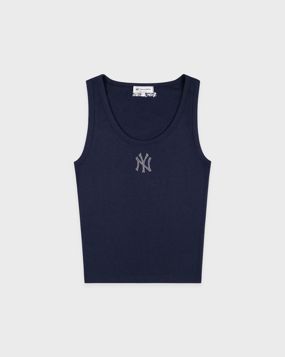 YANKEES KRYSTAL CROPPED TANK IN DARK NAVY