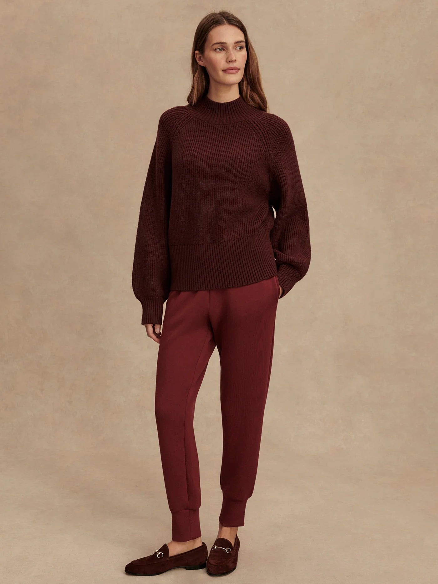 MARTINA HIGH NECK RIB KNIT DECADENT CHOCOLATE