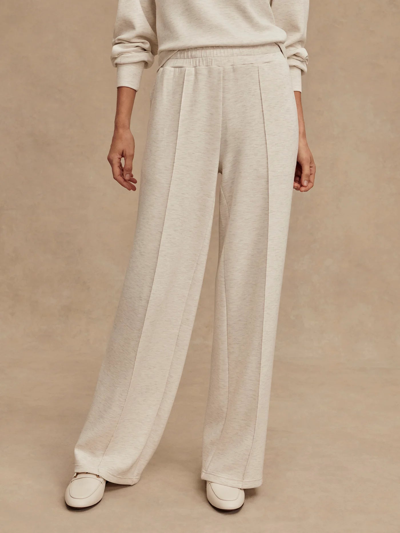 THE WIDE LEG PANT 3O IVORY MARL