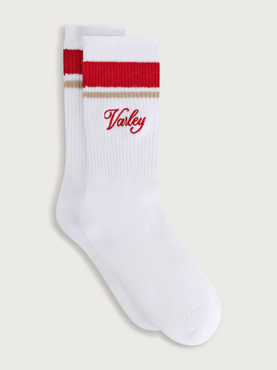 LAMAR CLUB STRIPE SOCK WHITE/BAKED APPLE