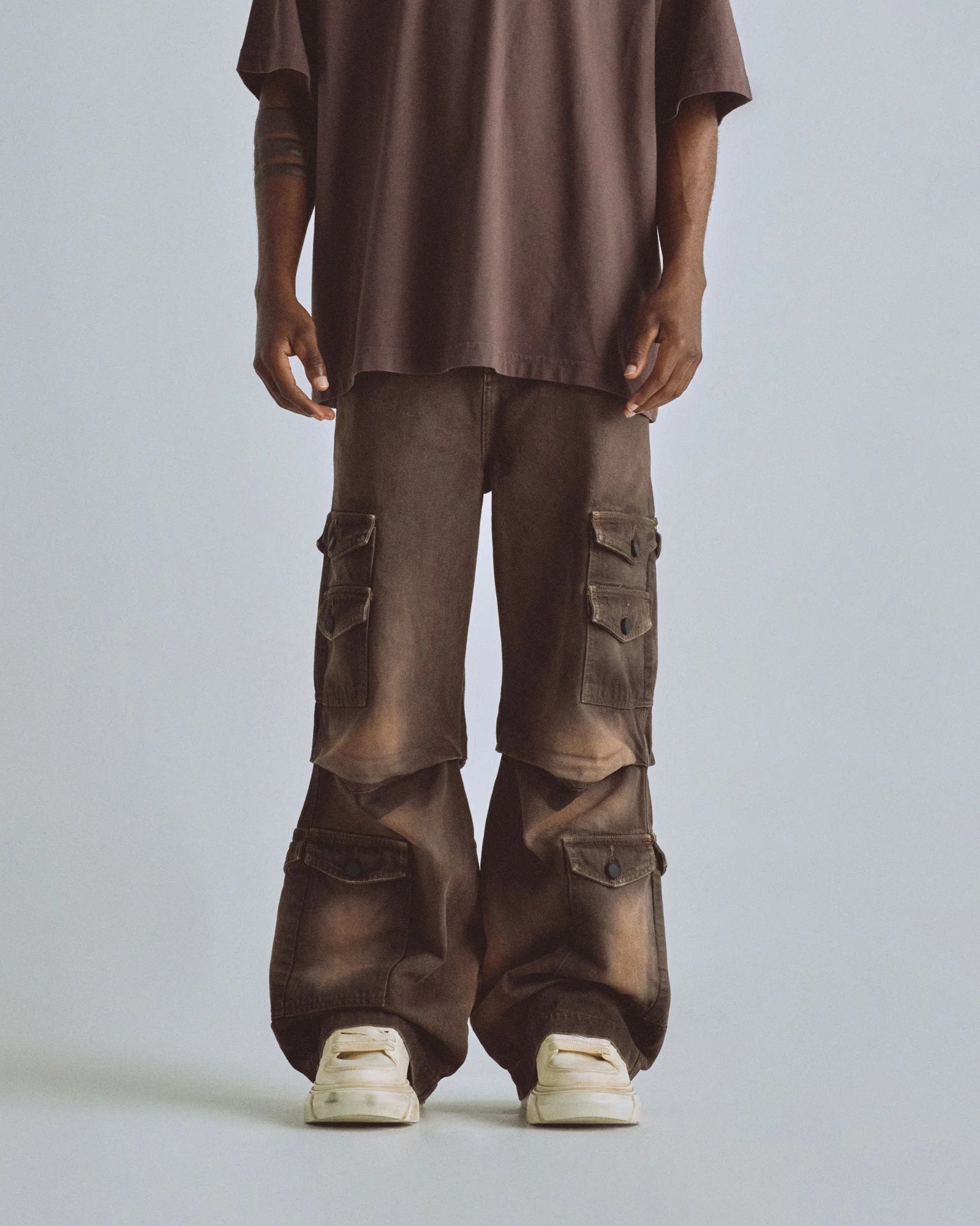 BASICS  UNDGLD POCKETS JEAN FADED BROWN