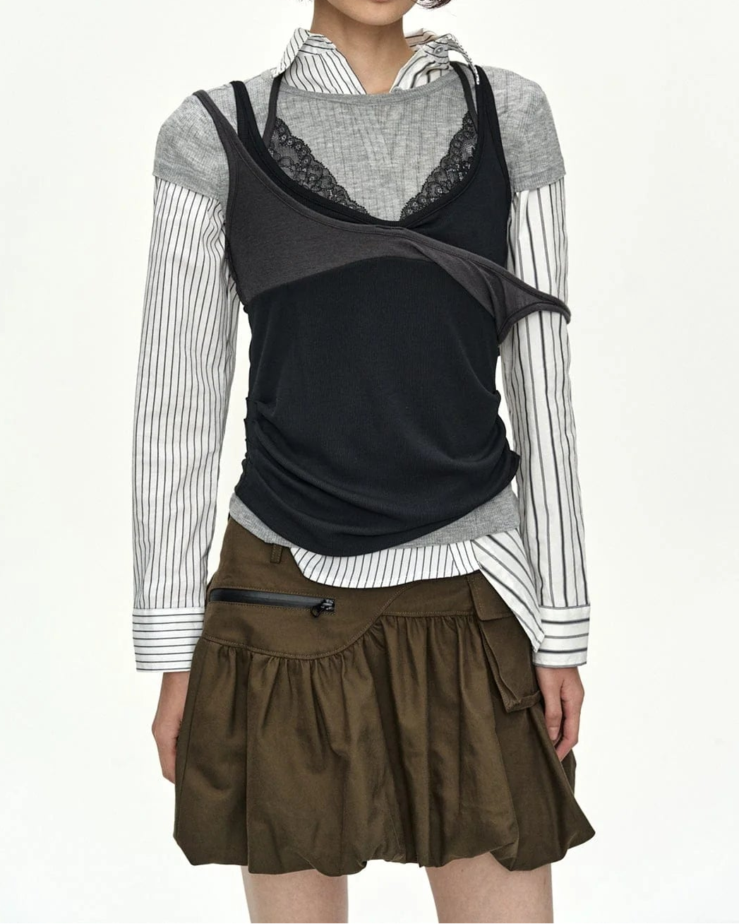 CARGO BALLOON SKIRT IN KHAKI