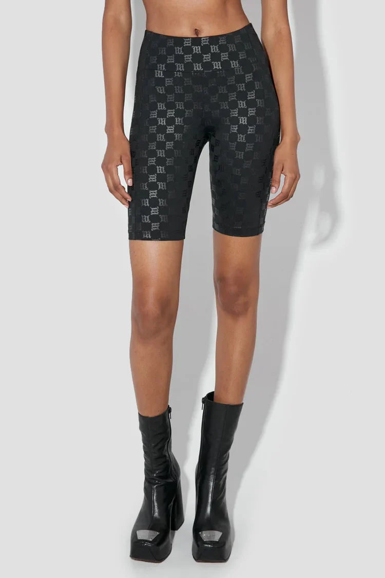 MONOGRAM BIKER SHORTS BLACK
