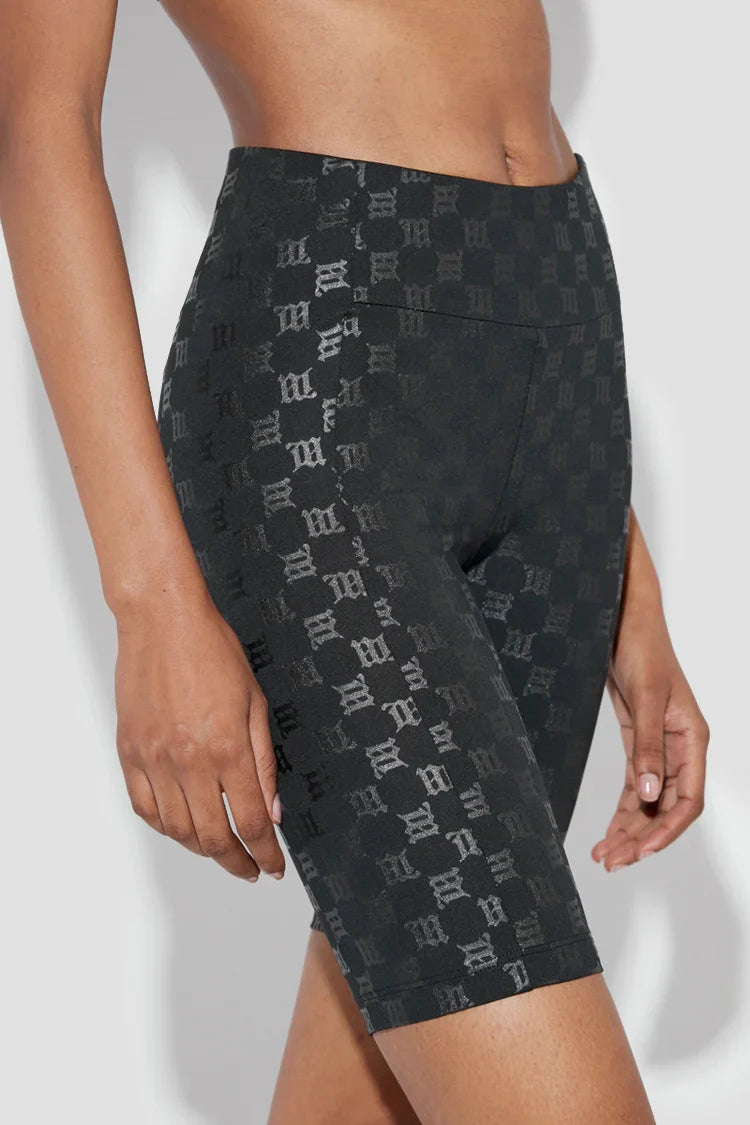 MONOGRAM BIKER SHORTS BLACK
