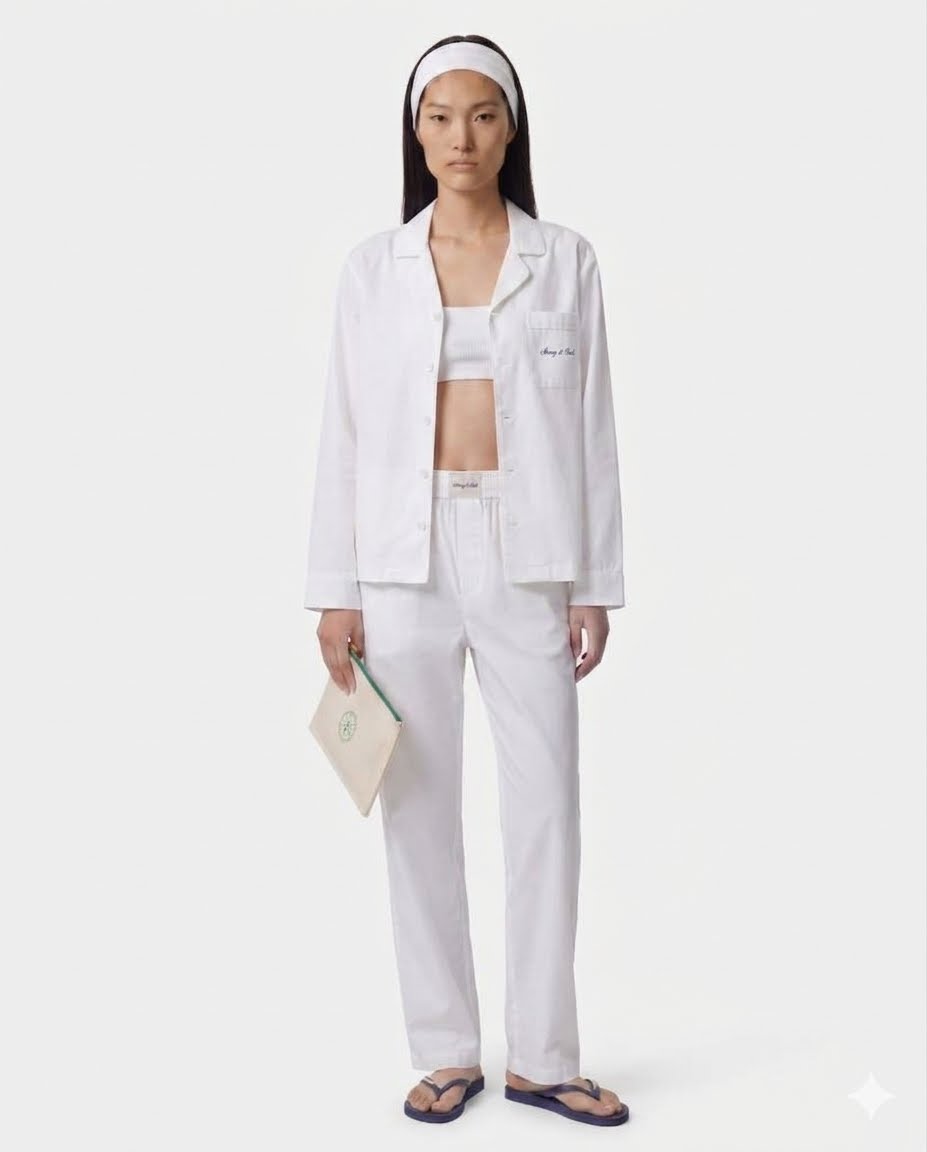 SIGNATURE NY PYJAMA SHIRT WHITE