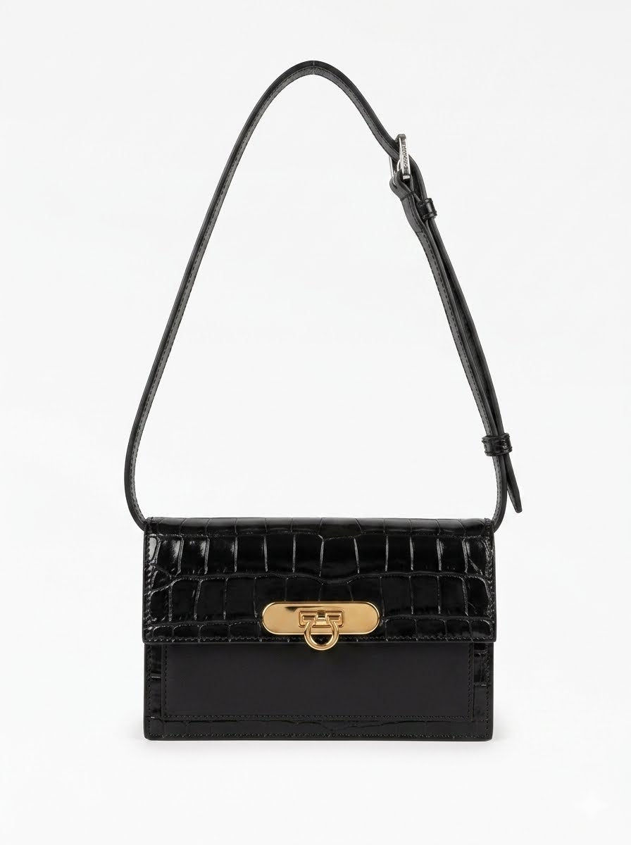 CROCO ALL IN ONE MINI BAG BLACK