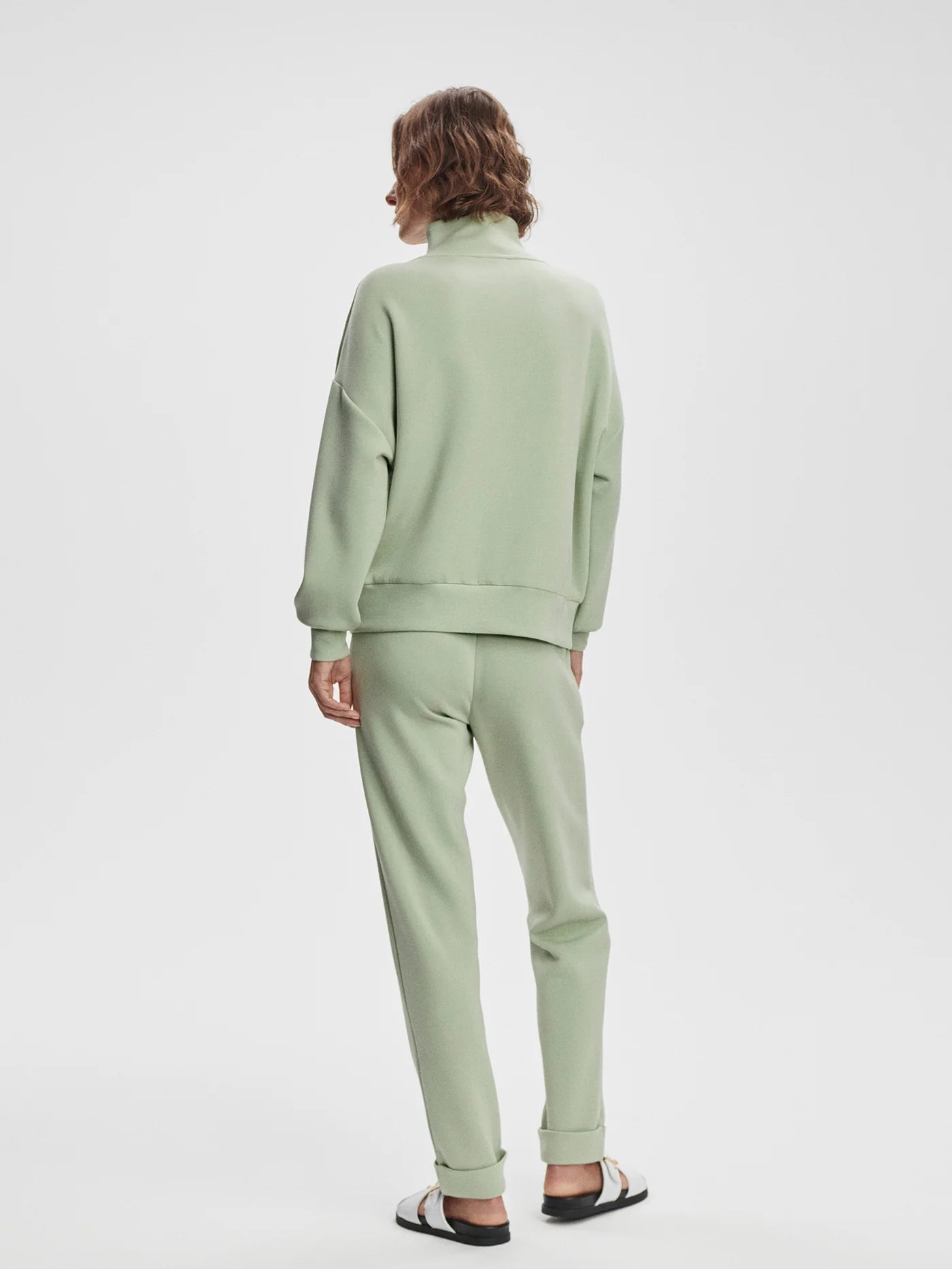 HAWLEY HALF-ZIP SWEAT IN SNOW SAGE