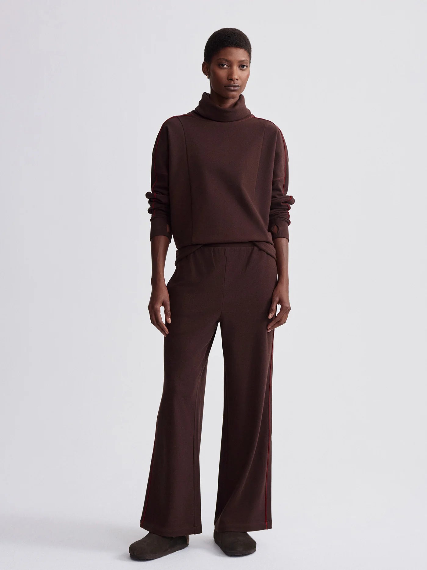 THE WIDE LEG PANT 30 IN DEEP MAHOGANY
