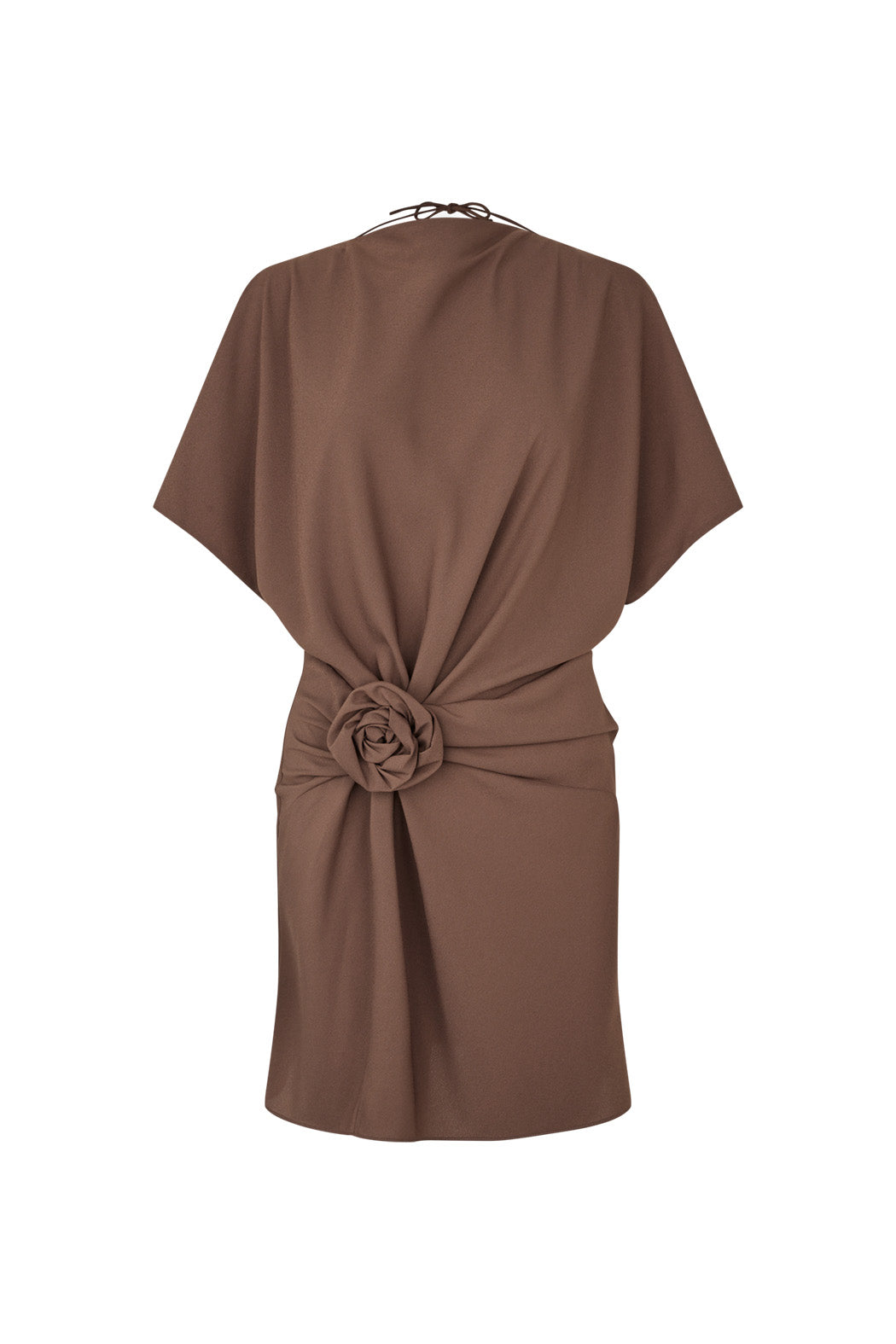 MINI TWISTED DRESS CHESTNUT
