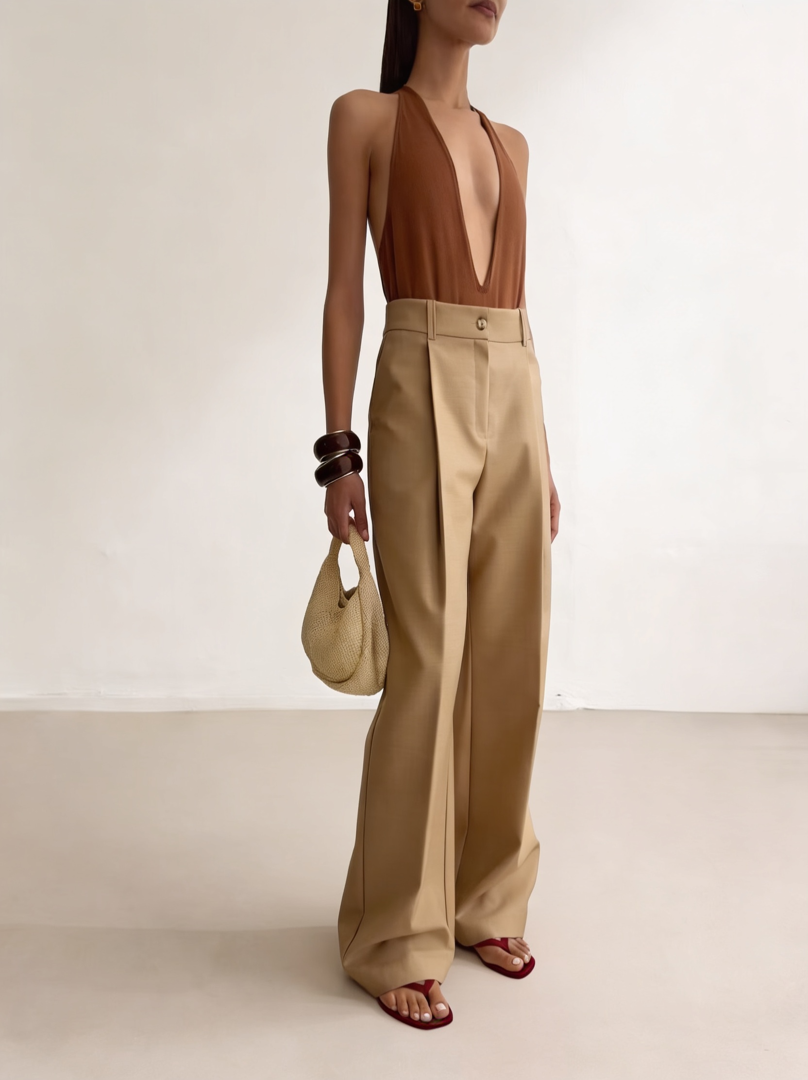 MELISSA PANT IN DARK BEIGE