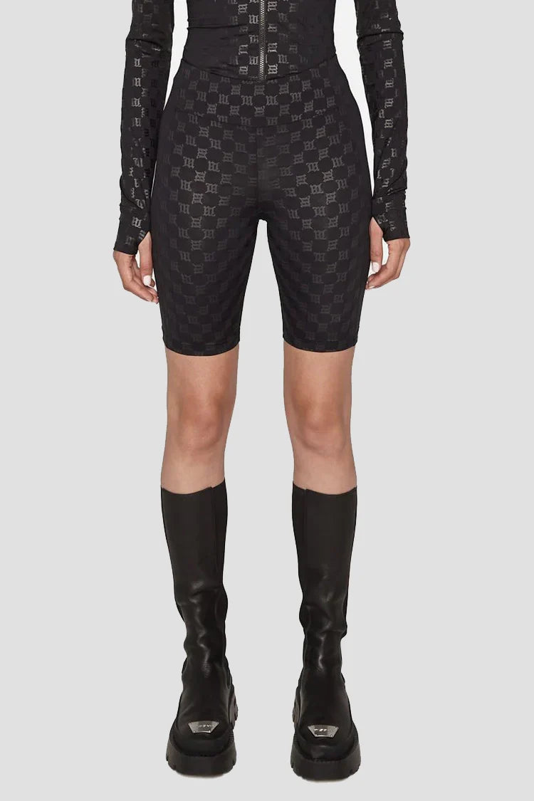MONOGRAM BIKER SHORTS BLACK