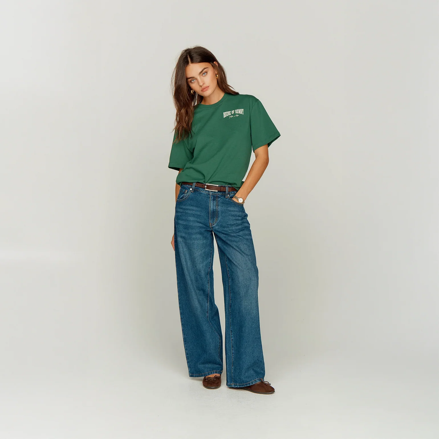 HACKNEY' LOGO TEE IN PINE GREEN