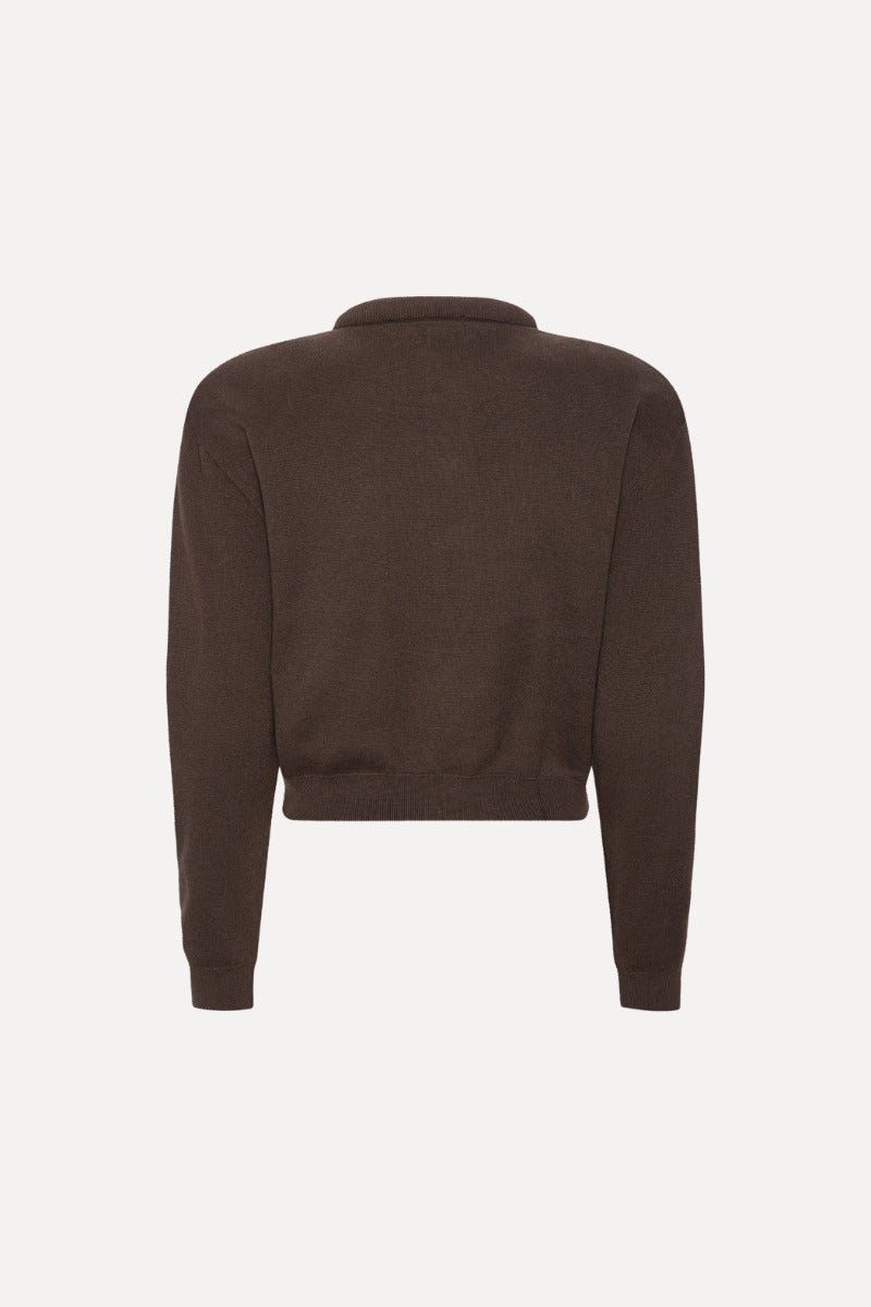 FIRM KNIT SS CARDIGAN MOLE