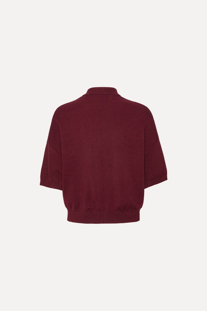 SLINKY KNIT POLO ZINFANDEL