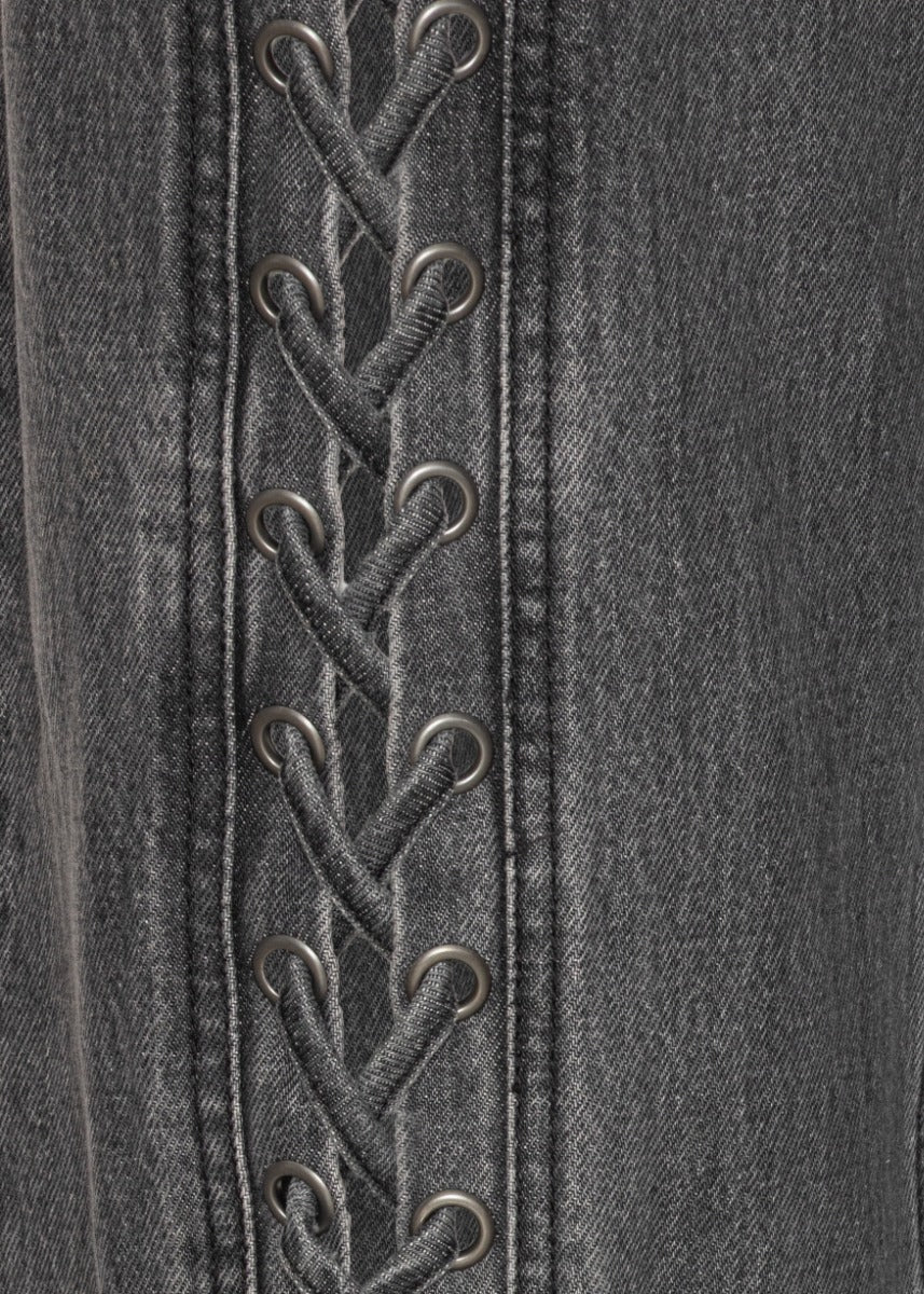 LACED WIDE LEG JEANS