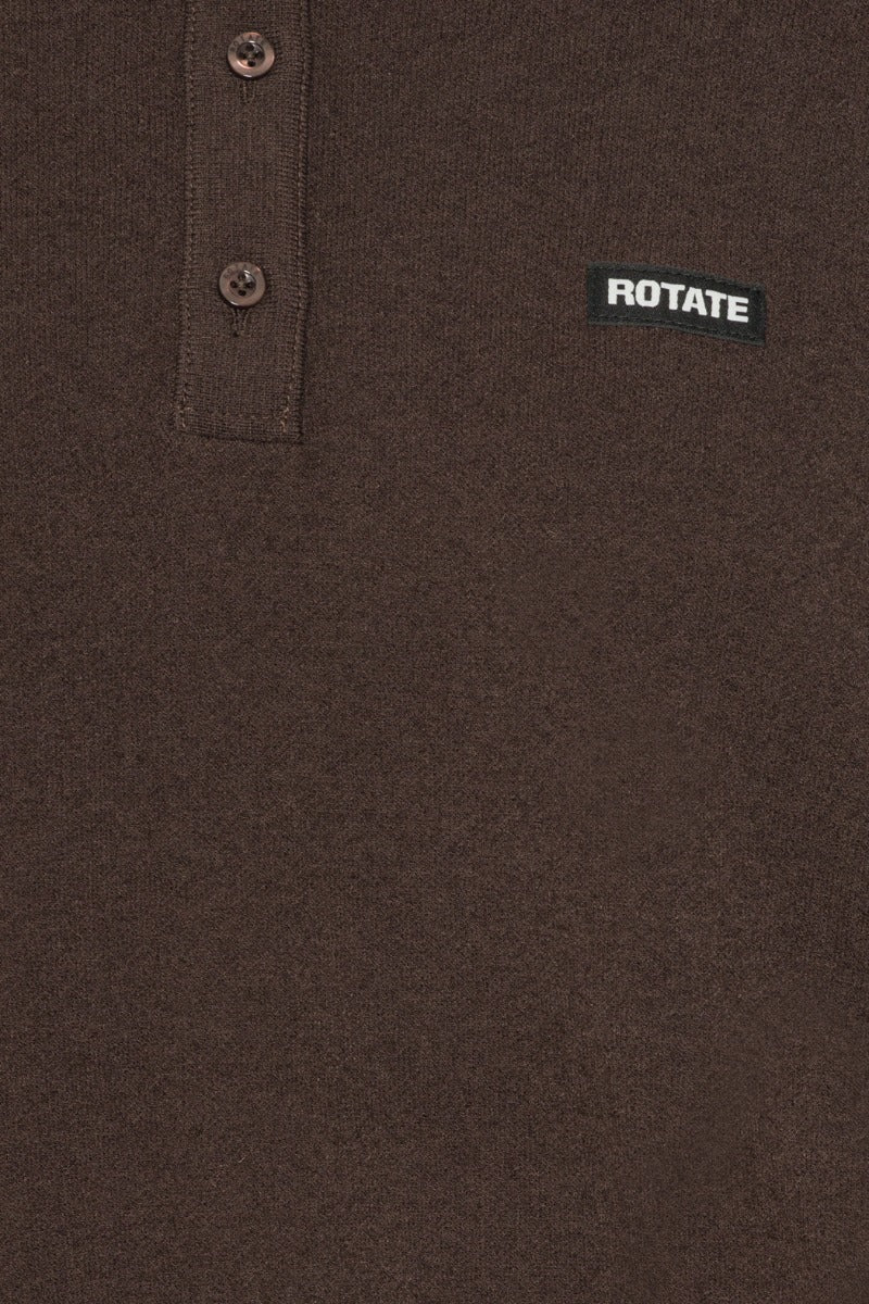 SLINKY KNIT POLO IN MOLE