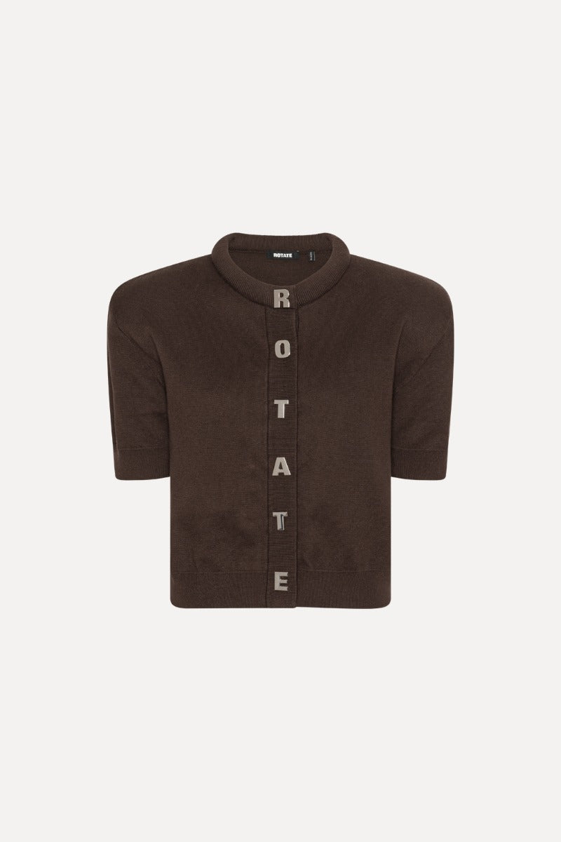 FIRM KNIT SS CARDIGAN MOLE