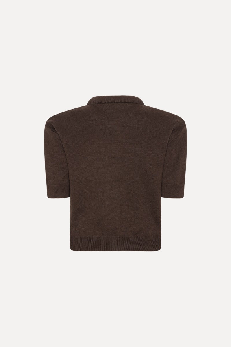 FIRM KNIT SS CARDIGAN MOLE