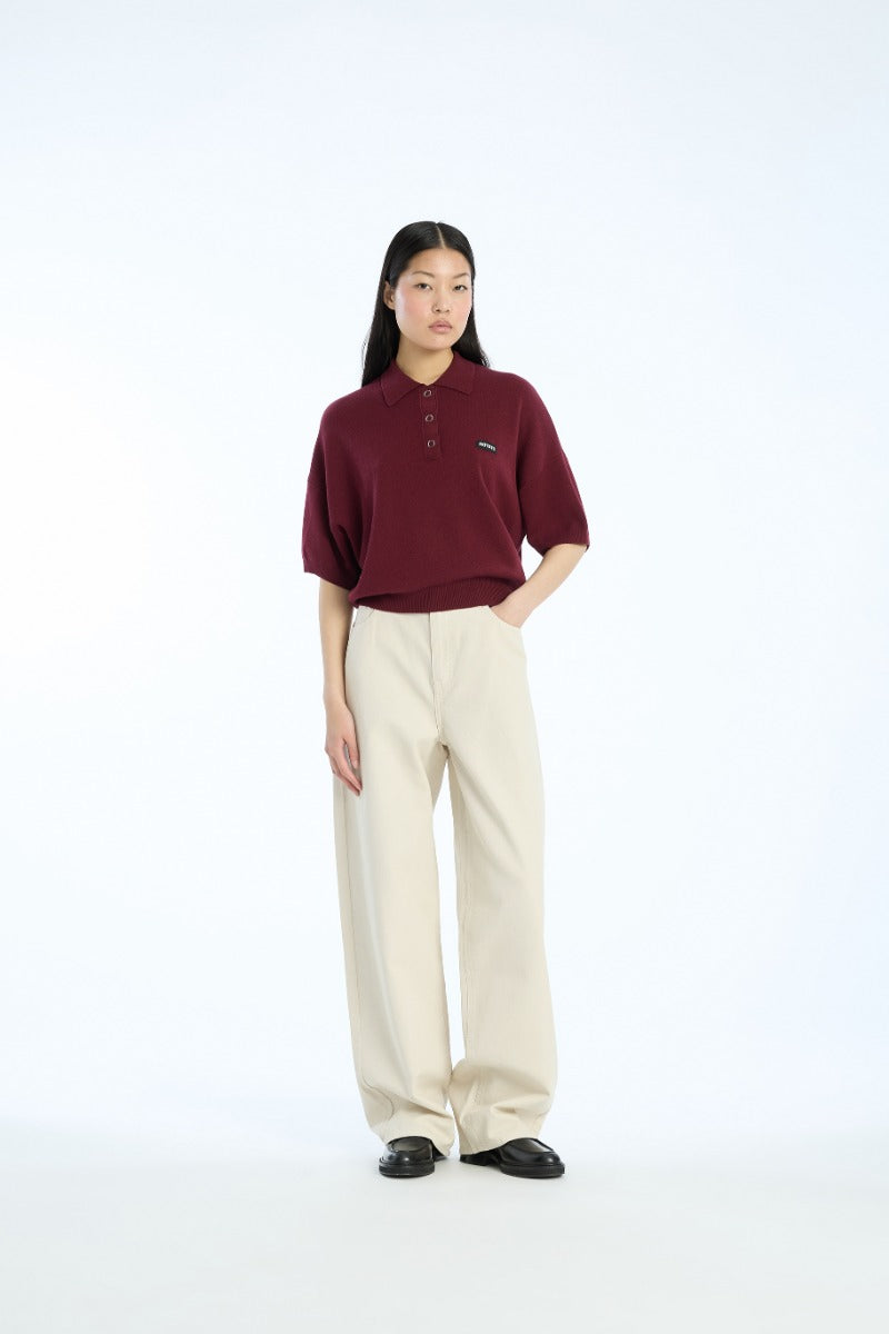 SLINKY KNIT POLO ZINFANDEL