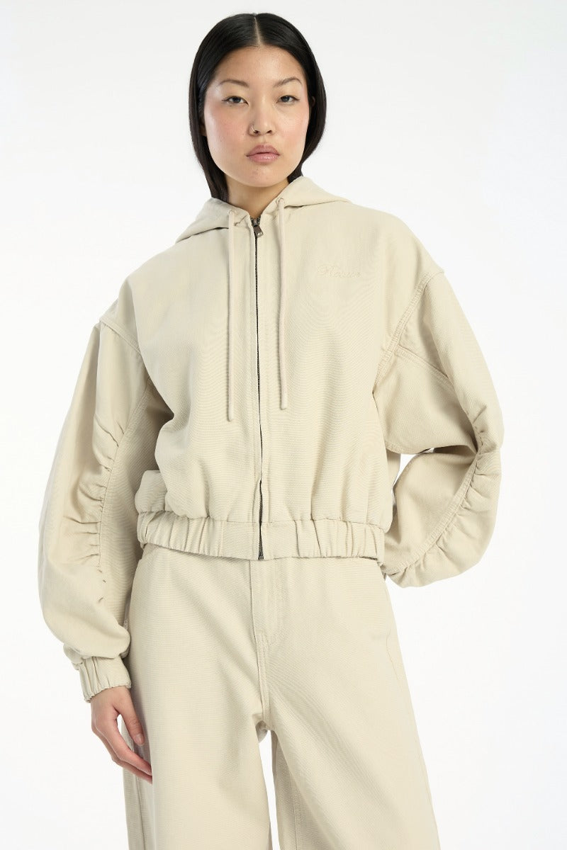 WOVEN JACKET OATMEAL