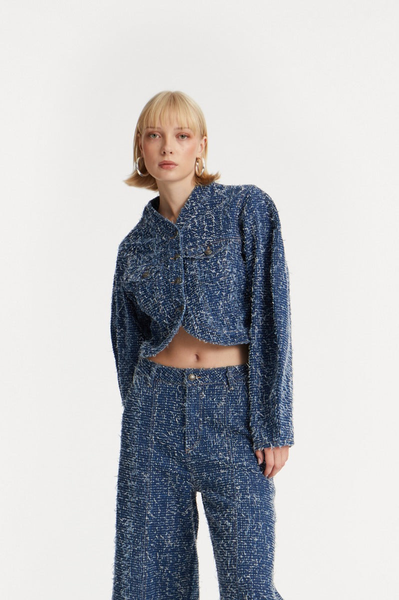 ROUND SLEEVE DENIM JACKET