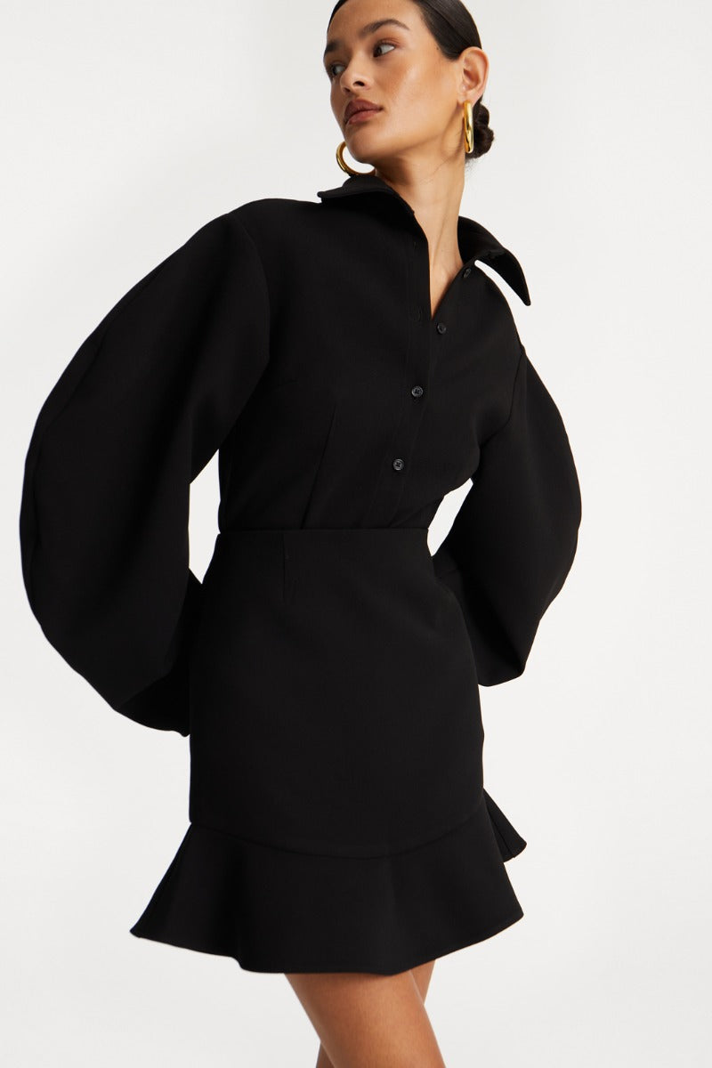 SUITING FITTED SHIRT BLACK
