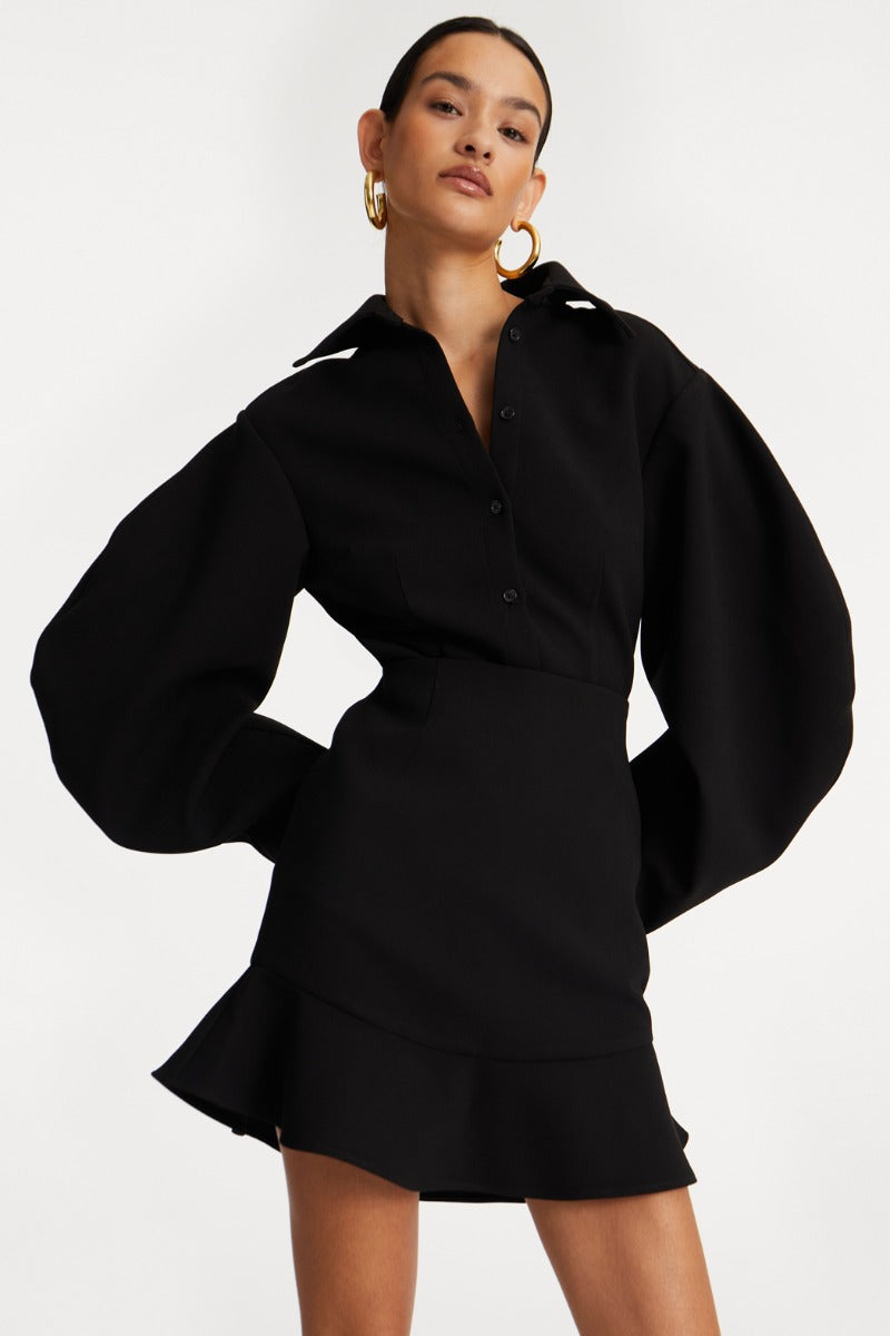 SUITING FITTED SHIRT BLACK