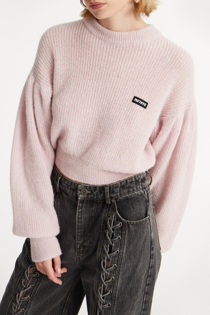 LACED WIDE LEG JEANS