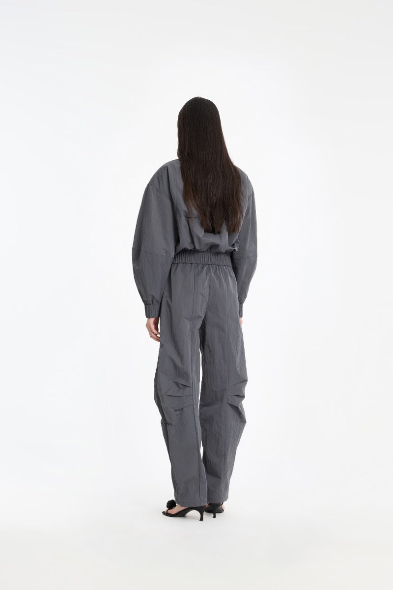 CRISPY TRACK JACKET GRAY PINSTRIPE